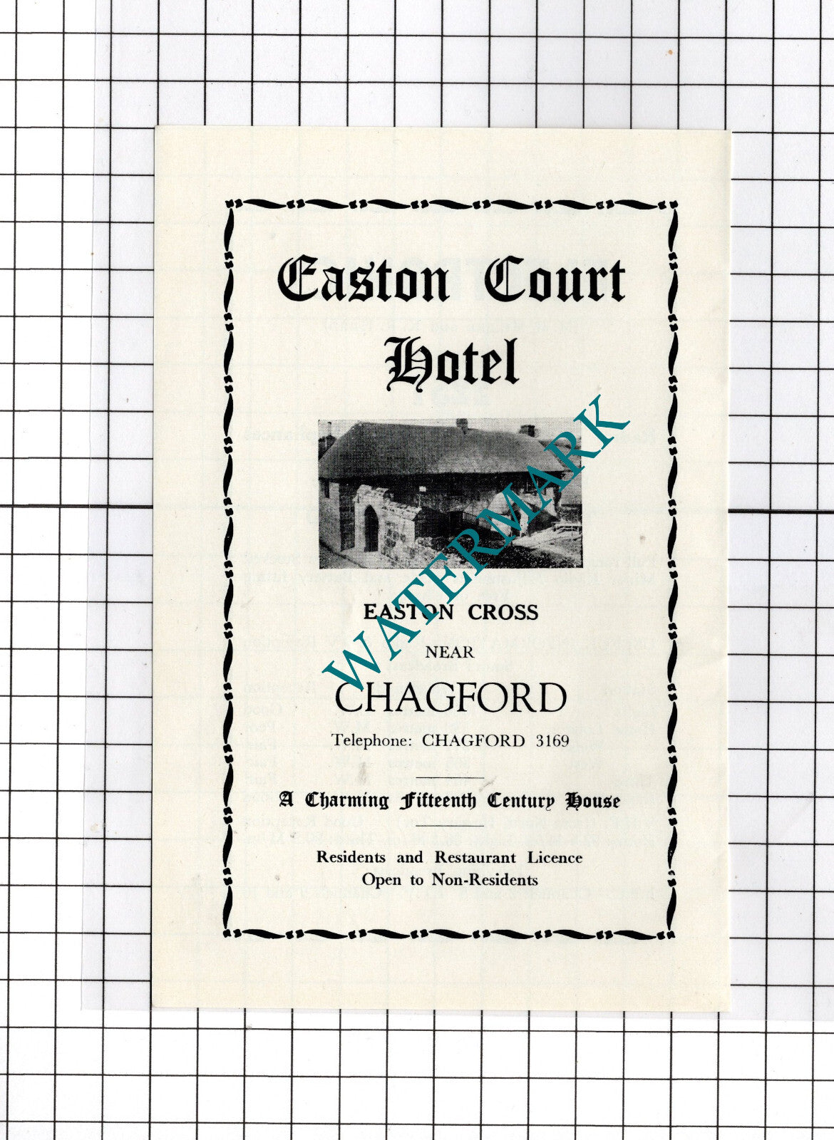 Easton Court Hotel Chagford Devon - c.1940s Small Advert