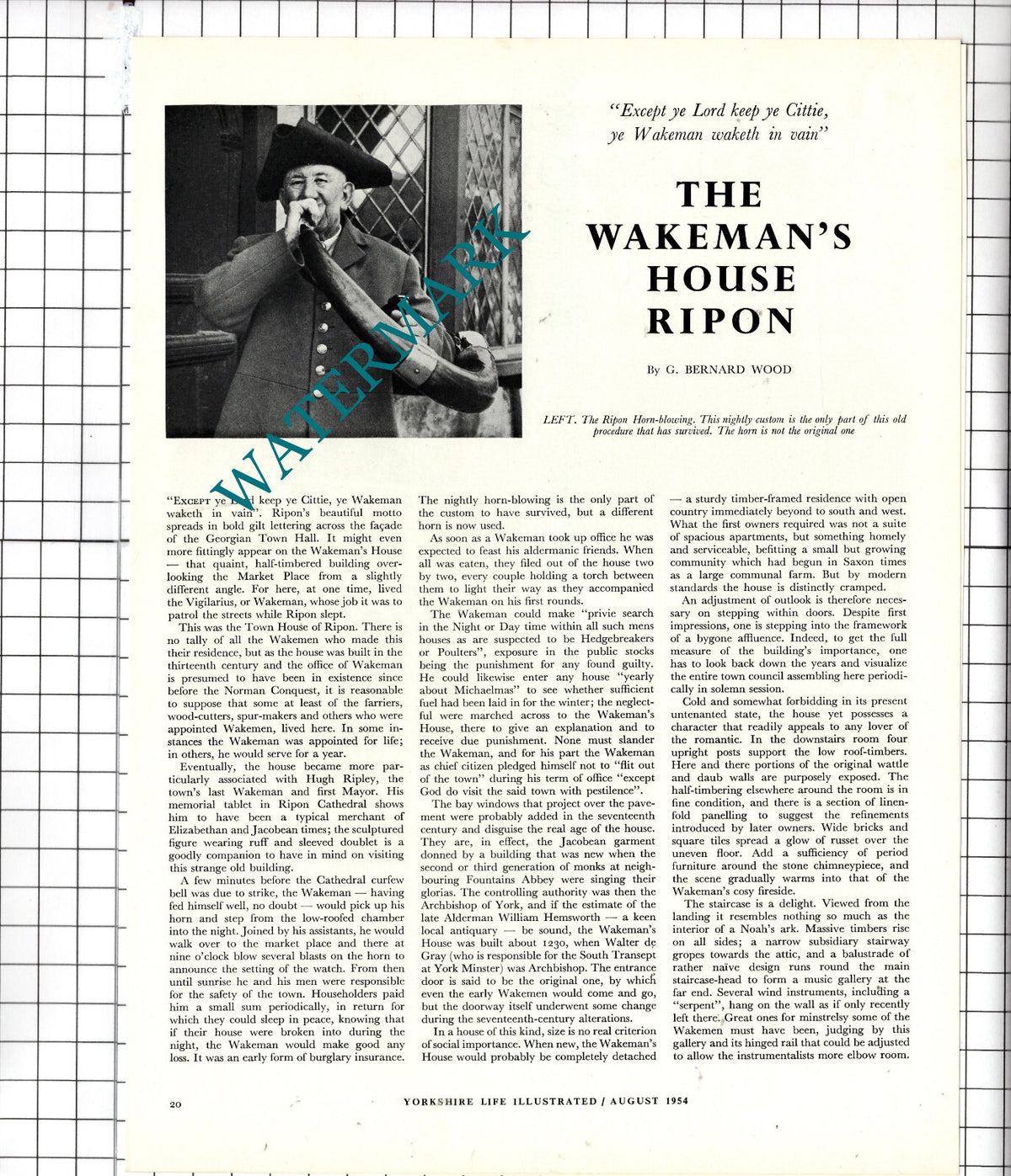 The Wakeman's House Ripon Yorkshire - 1954 Article