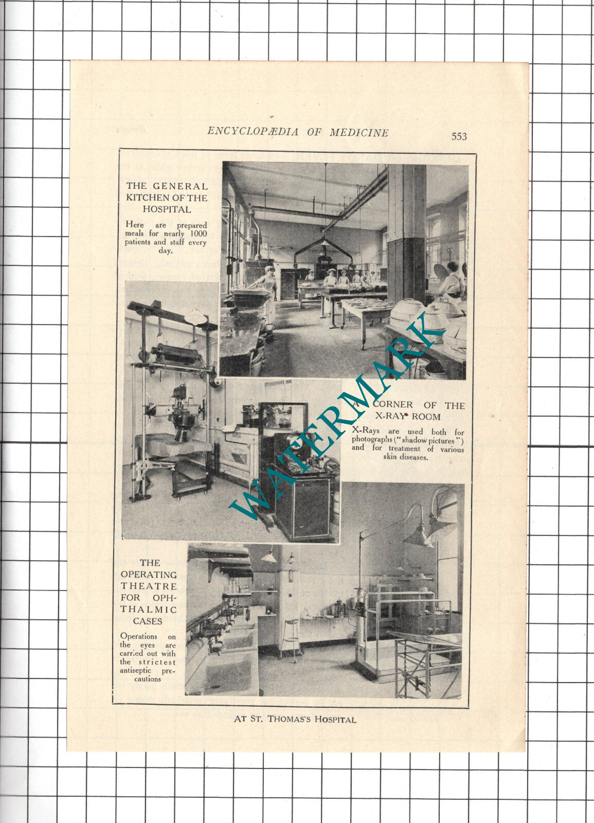 St Thomas's Hospital London - c.1914 Cutting