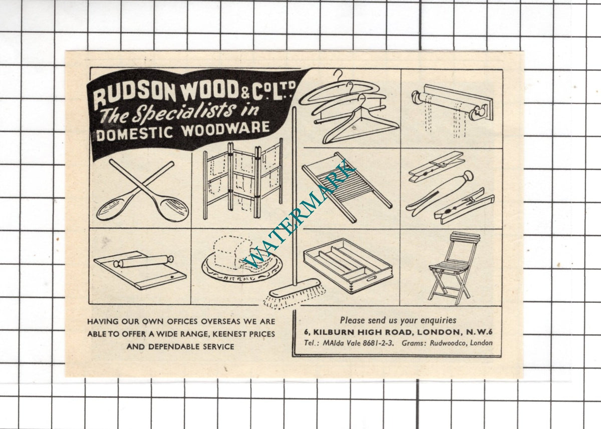 Rudson Wood & Co Ltd London - 1954 Small ADVERT