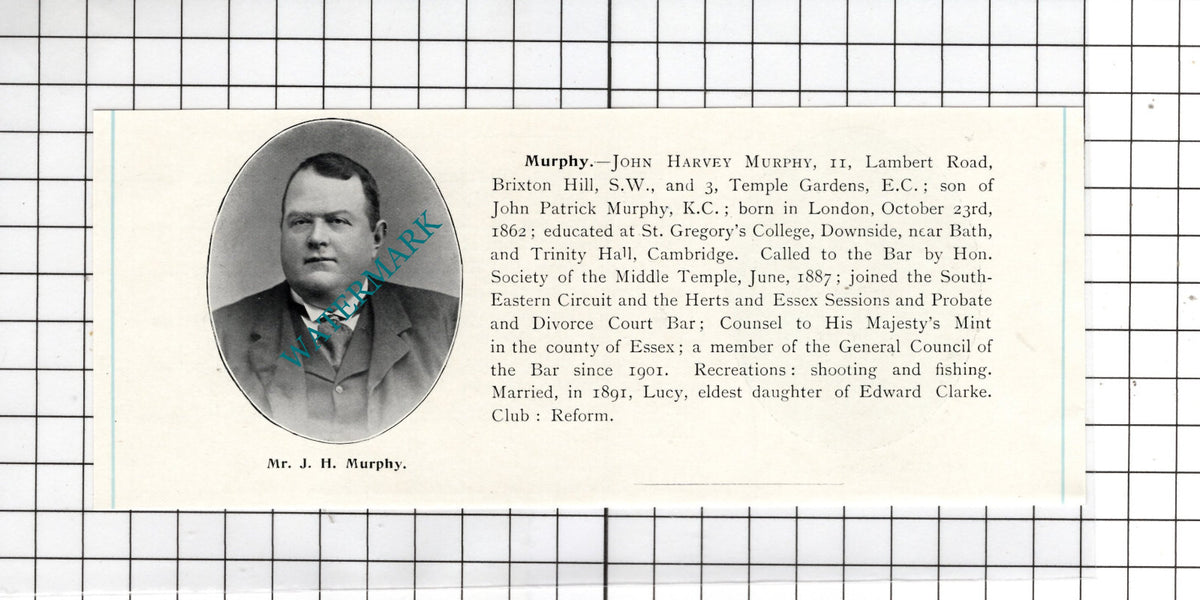 John Fletcher Moulton Madeley / John Harvey Murphy London - c.1905 Clipping