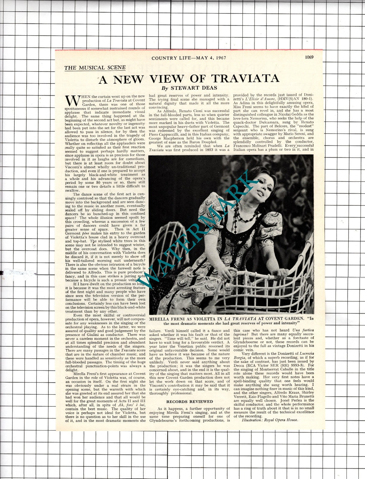 Mirella Freni La Traviata Covent Garden - 1967 Article