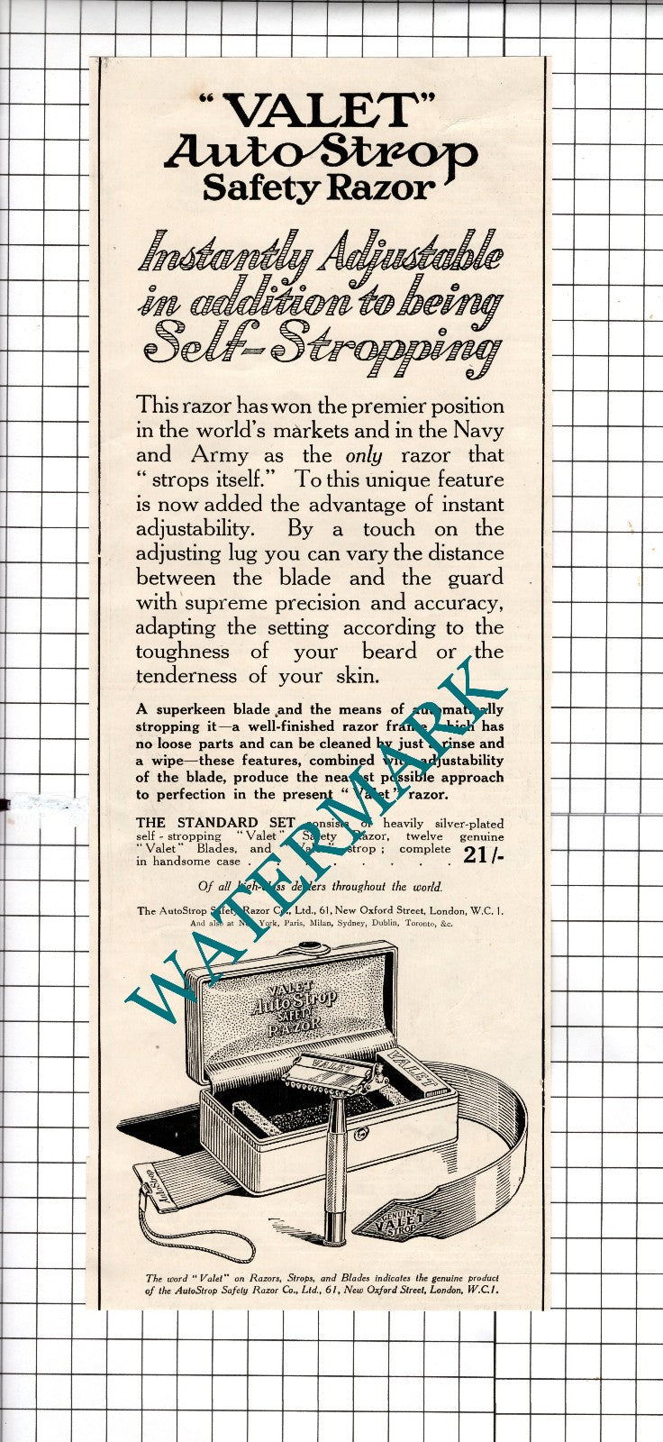Valet Auto Strop Safety Razor ADVERT - 1918 Clipping
