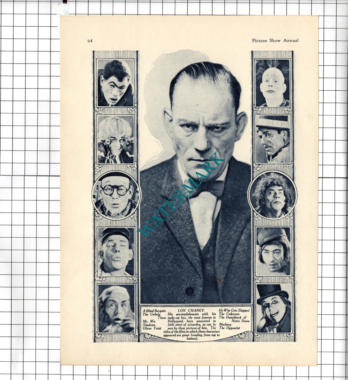 Lon Chaney Actor - 1929 Clipping