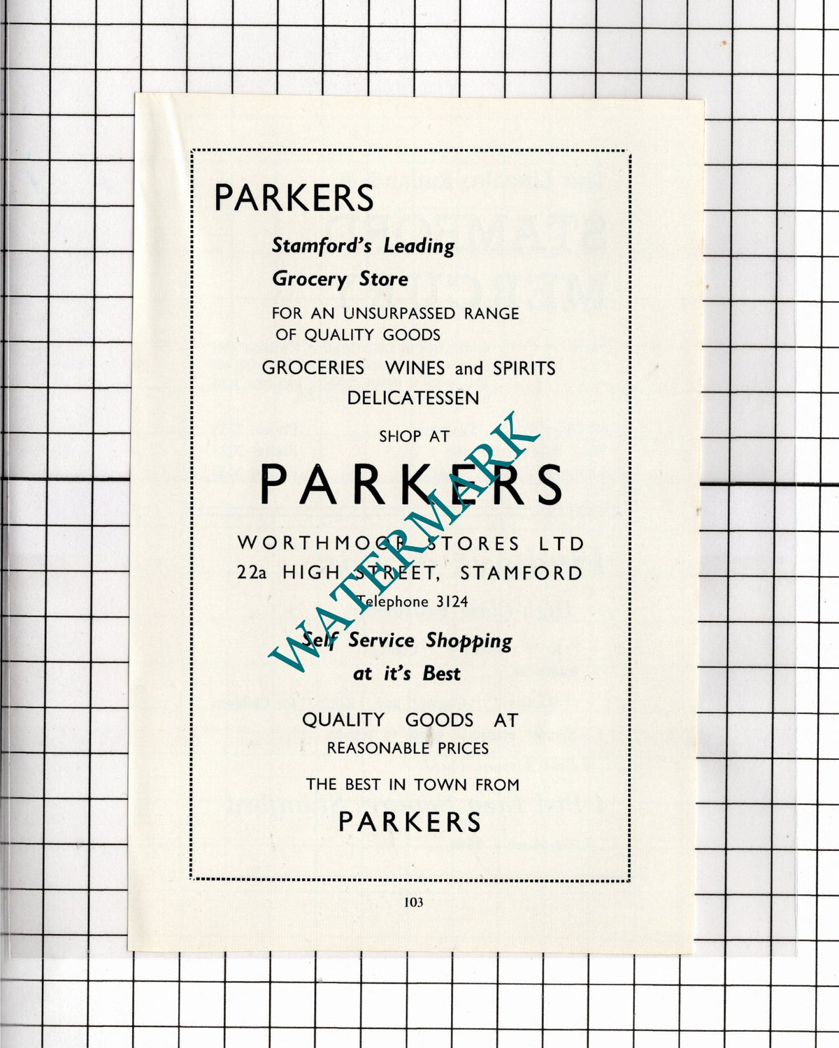 Parkers Worthmore Stores Ltd Stamford Lincolnshire Advert - 1966 Clipping