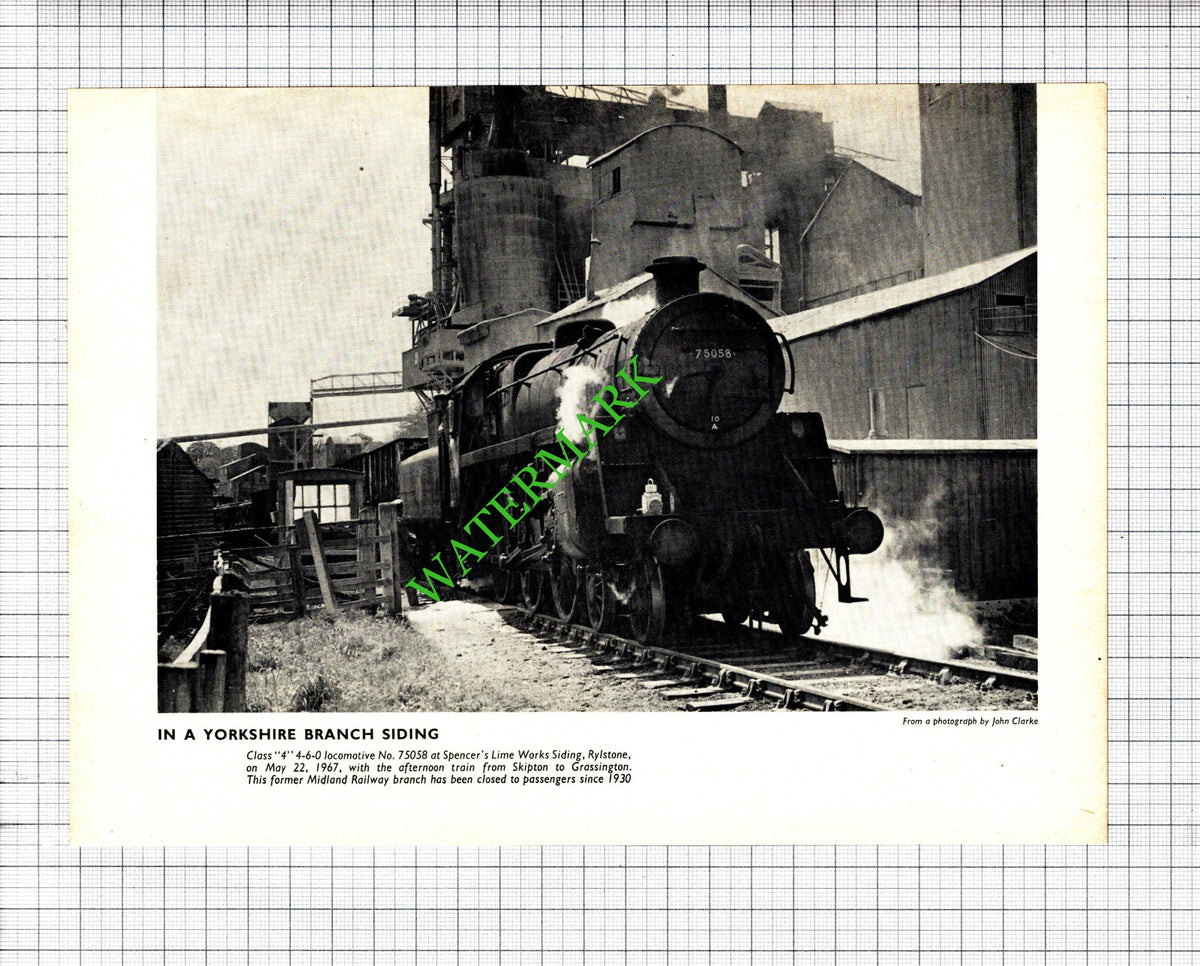 Spencer's Lime Works Siding Rylstone Yorkshire Railway No 75058 -1968 Cutting