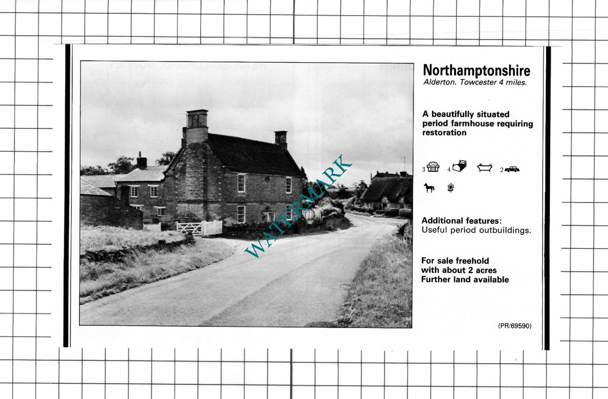 Alderton Northamptonshire House Sale Advert - 1980 Clipping / Print