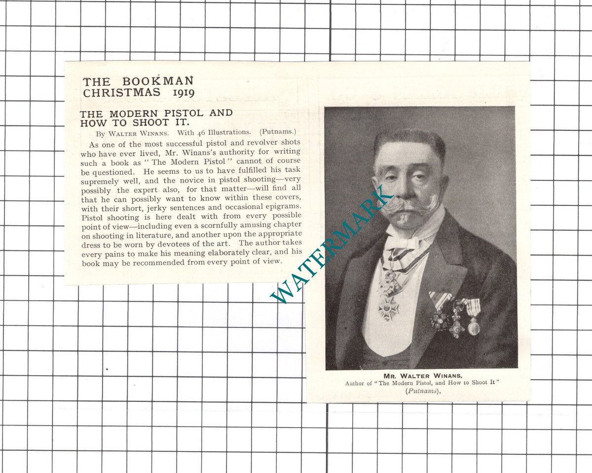 Mr Walter Winans - 1919 Clipping / Print