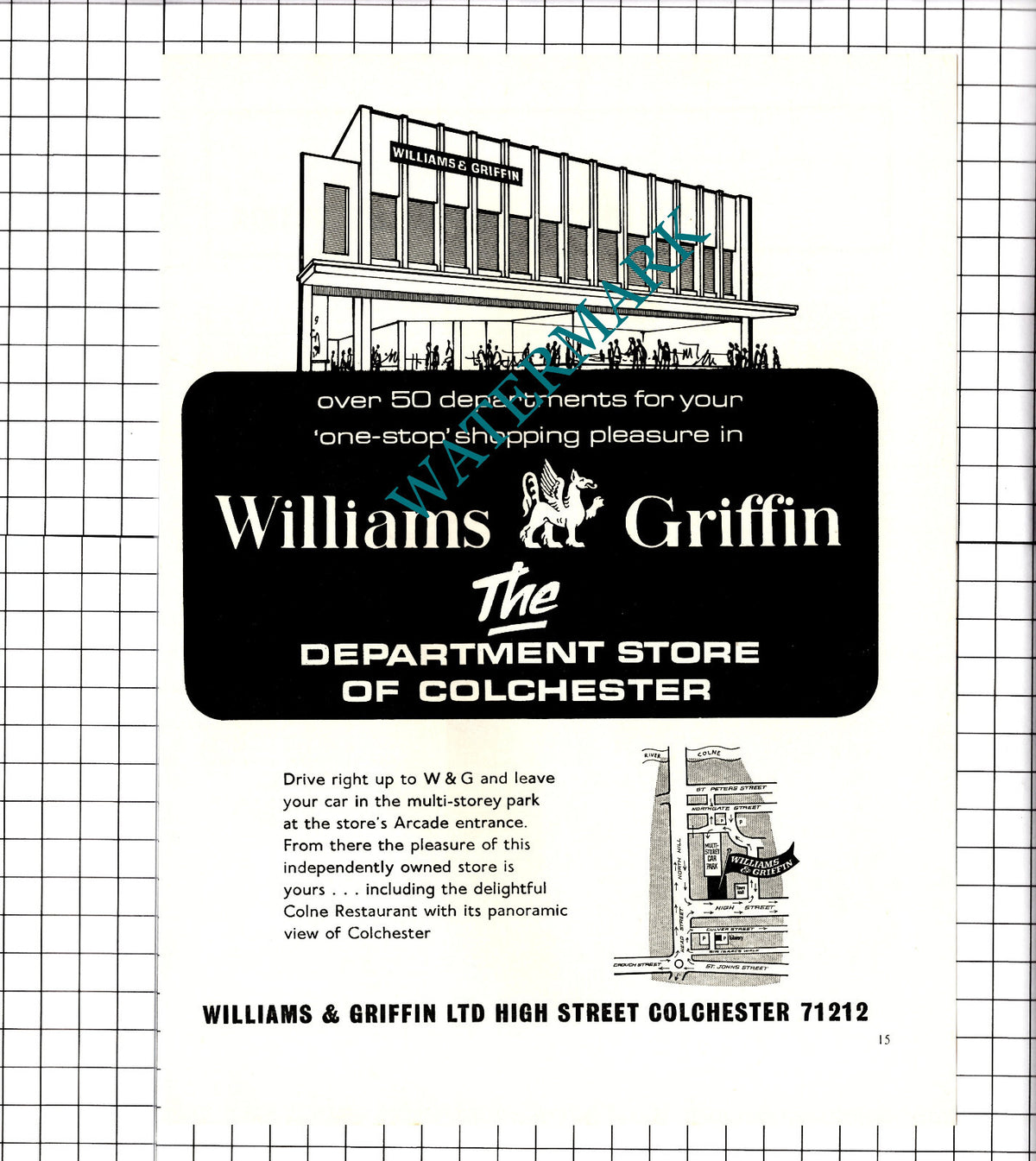 Williams Griffin Department Store Colchester Essex Advert 1968 Clipping / Print