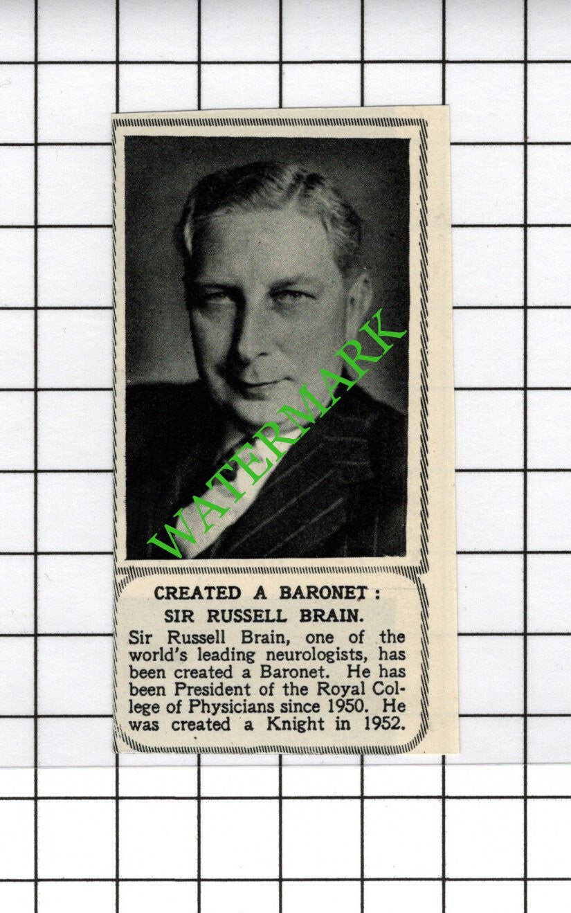 Sir Russell Brain - 1954 Small Cutting