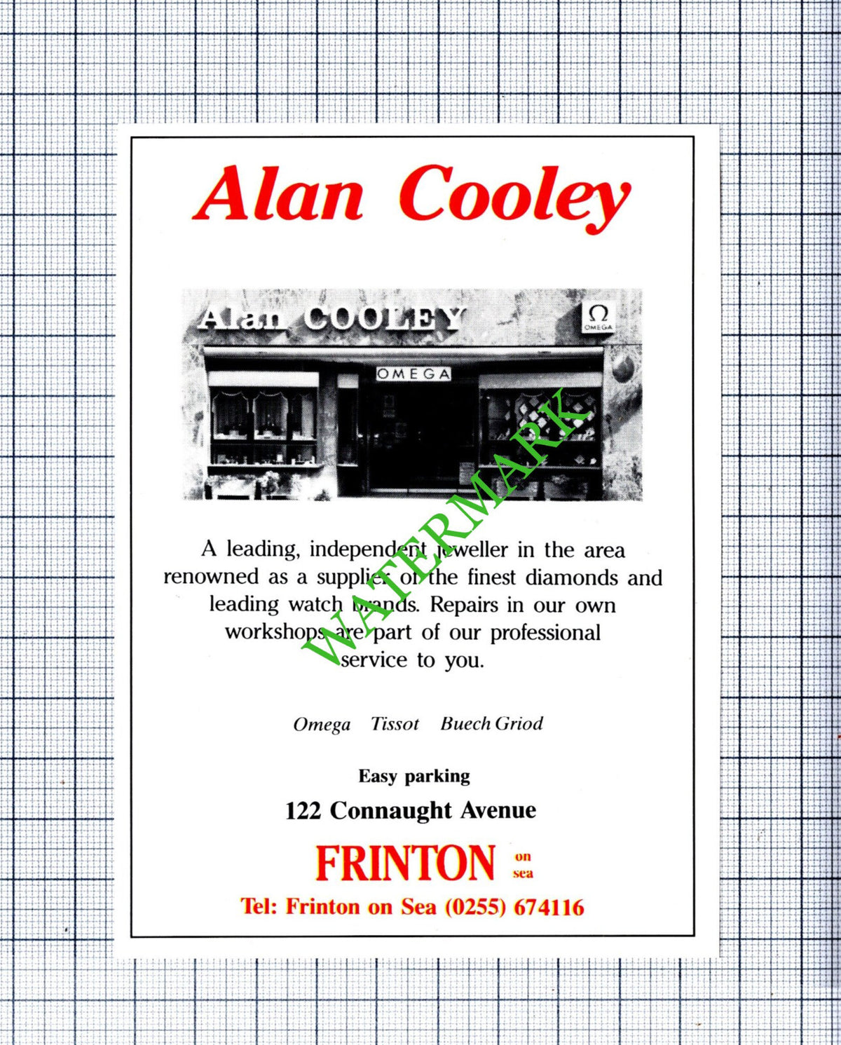Alan Cooley Frinton On Sea Essex Small Advert - 1988 Cutting