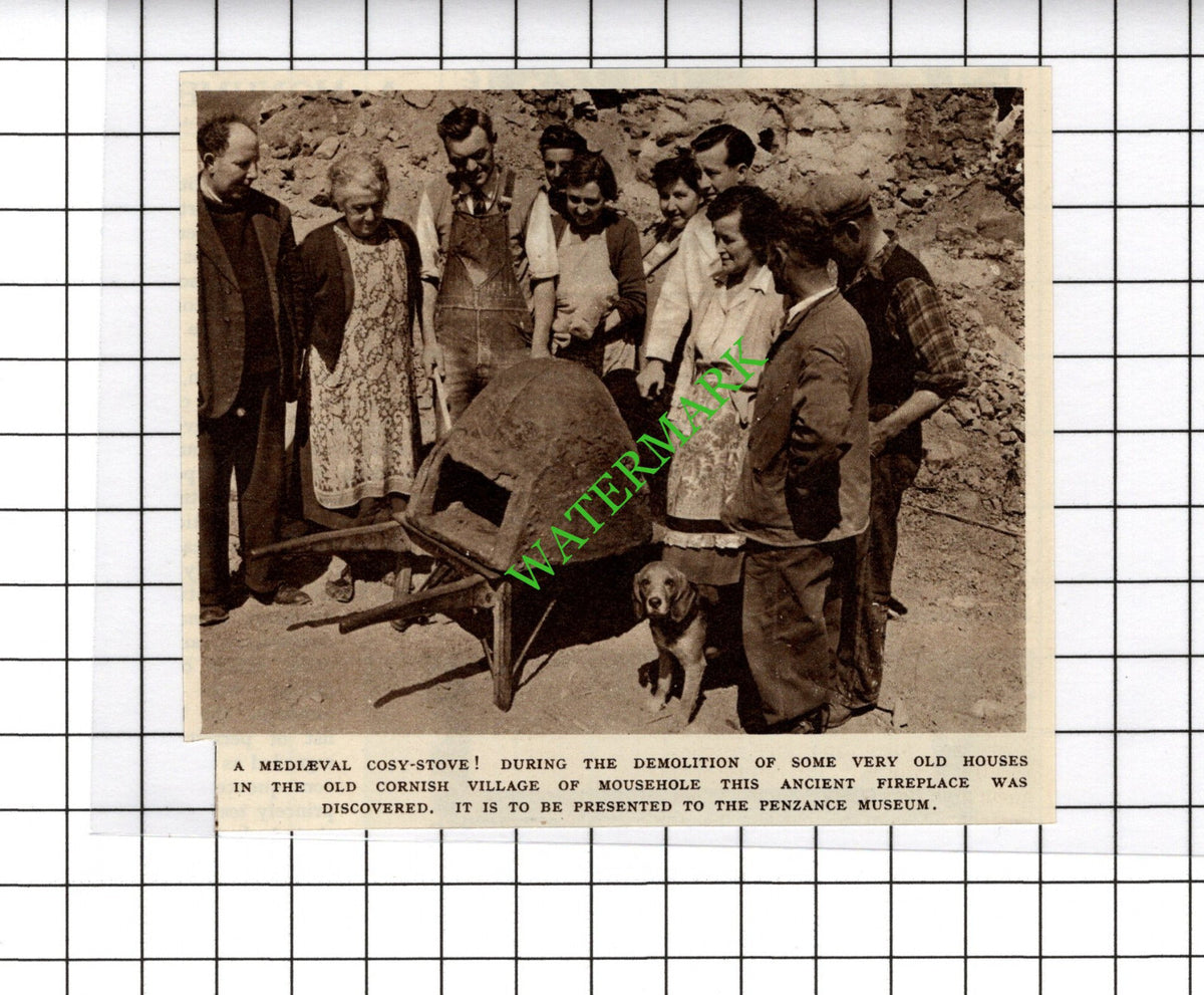 Mousehole Cornwall Stove Discovery Penzance Museum - 1954 Small Cutting