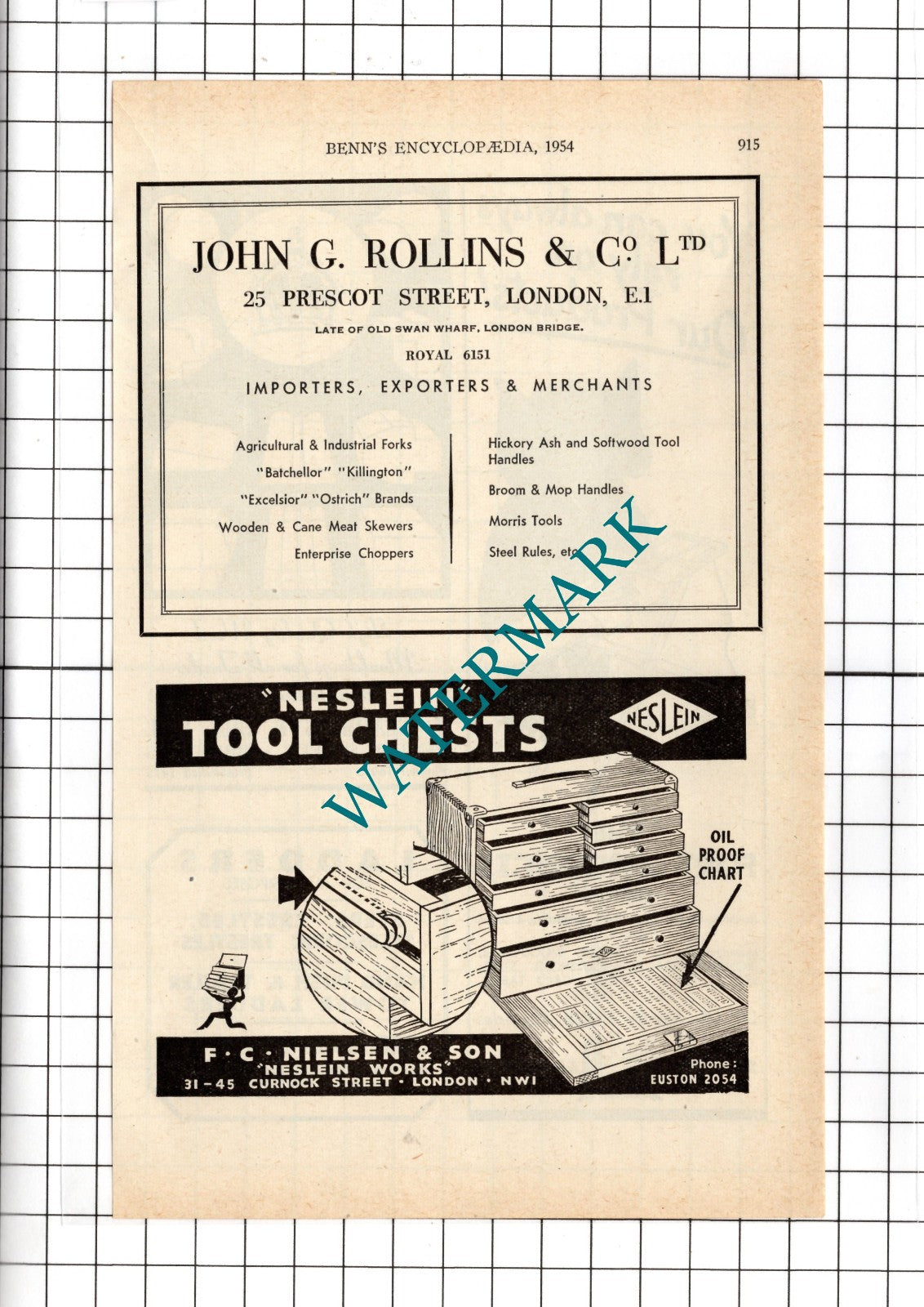 The Fort Products Ltd Bradford J Scadding John Rollins Neslein - 1954 Advert