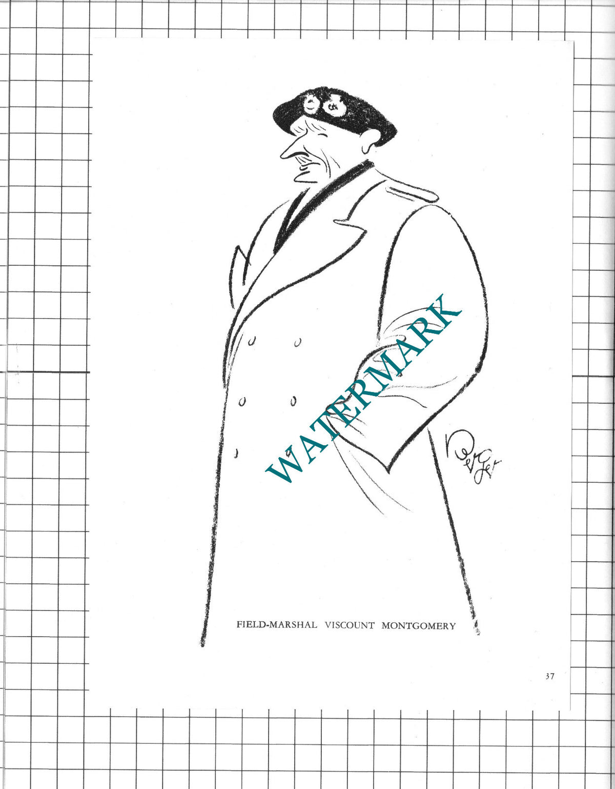 Queen Wilhelmina Of Holland / Vis Montgomery Caricature - 1950 Clipping / Print
