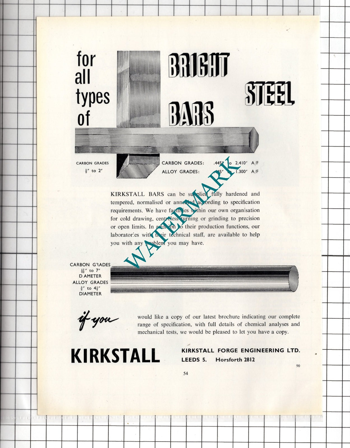 Kirkstall Forge Engineering Ltd Leeds Yorkshire - c.1962 Advert