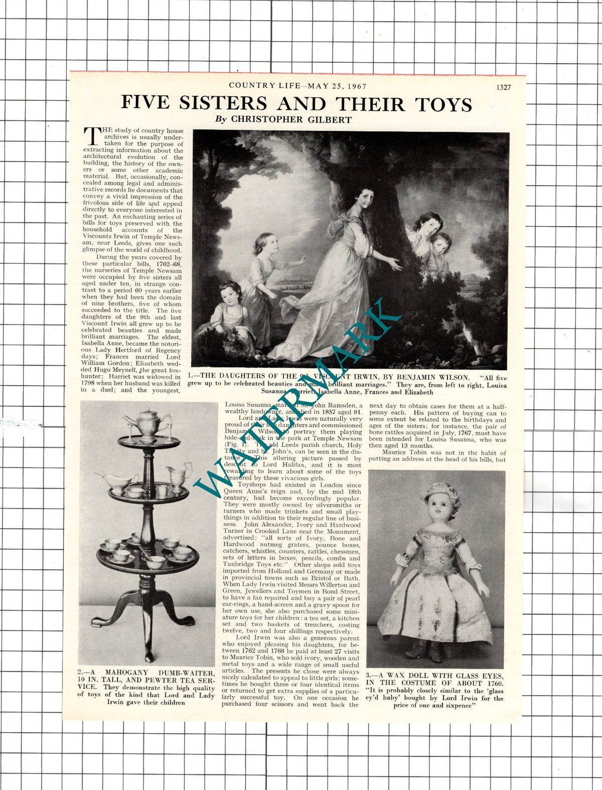 Temple Newsam Yorkshire Viscount Irwin - 1967 Article