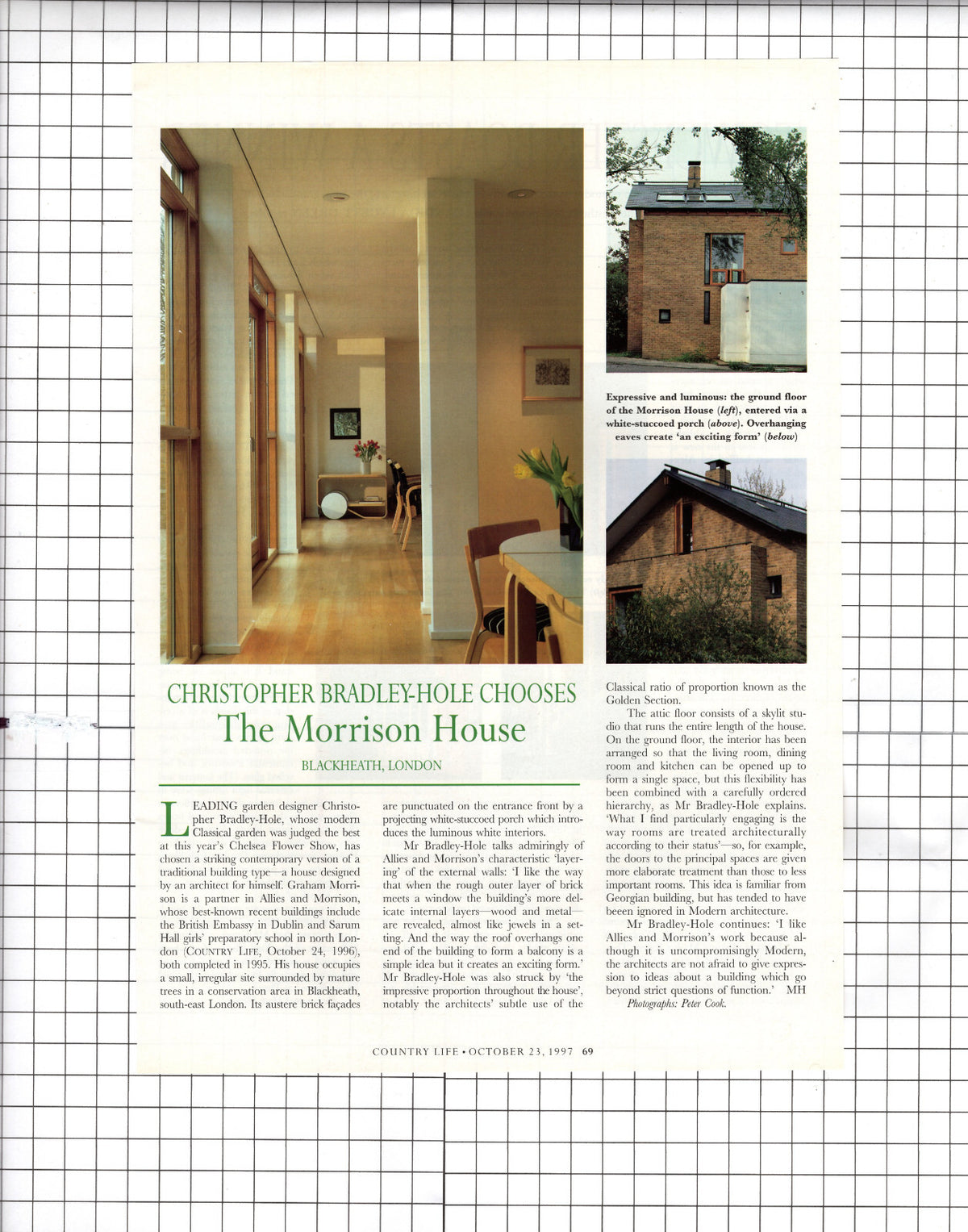 The Morrison House Blackheath London Mr Bradley-Hole - 1997 Cutting