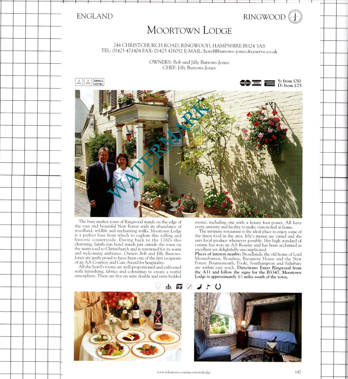 Glewstone Court Ross On Wye / Moortown Lodge Ringwood Hampshire - 2001 Advert