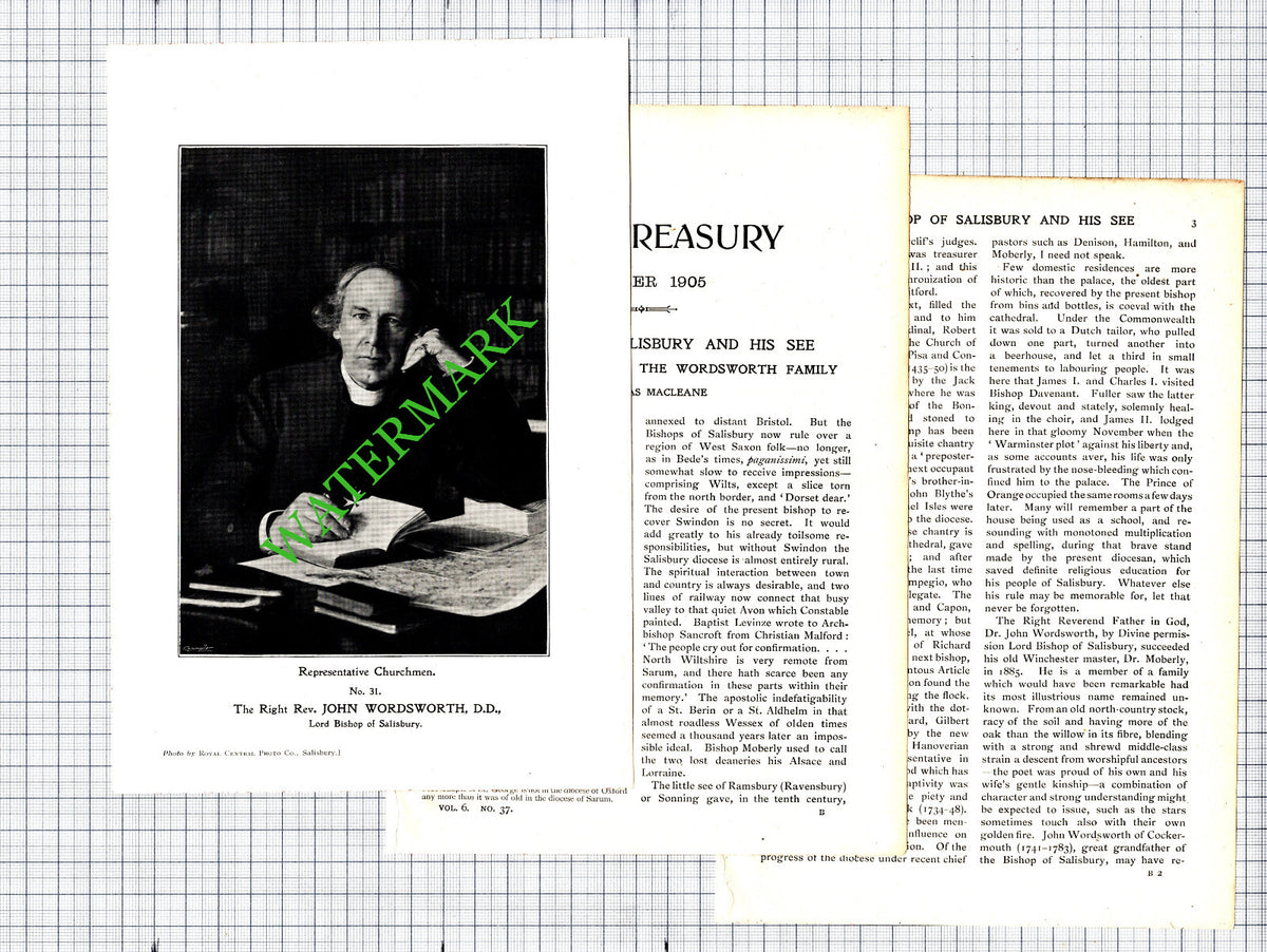 Rev John Wordsworth Bishop Of Salisbury Douglas Macleane - 1905 Article