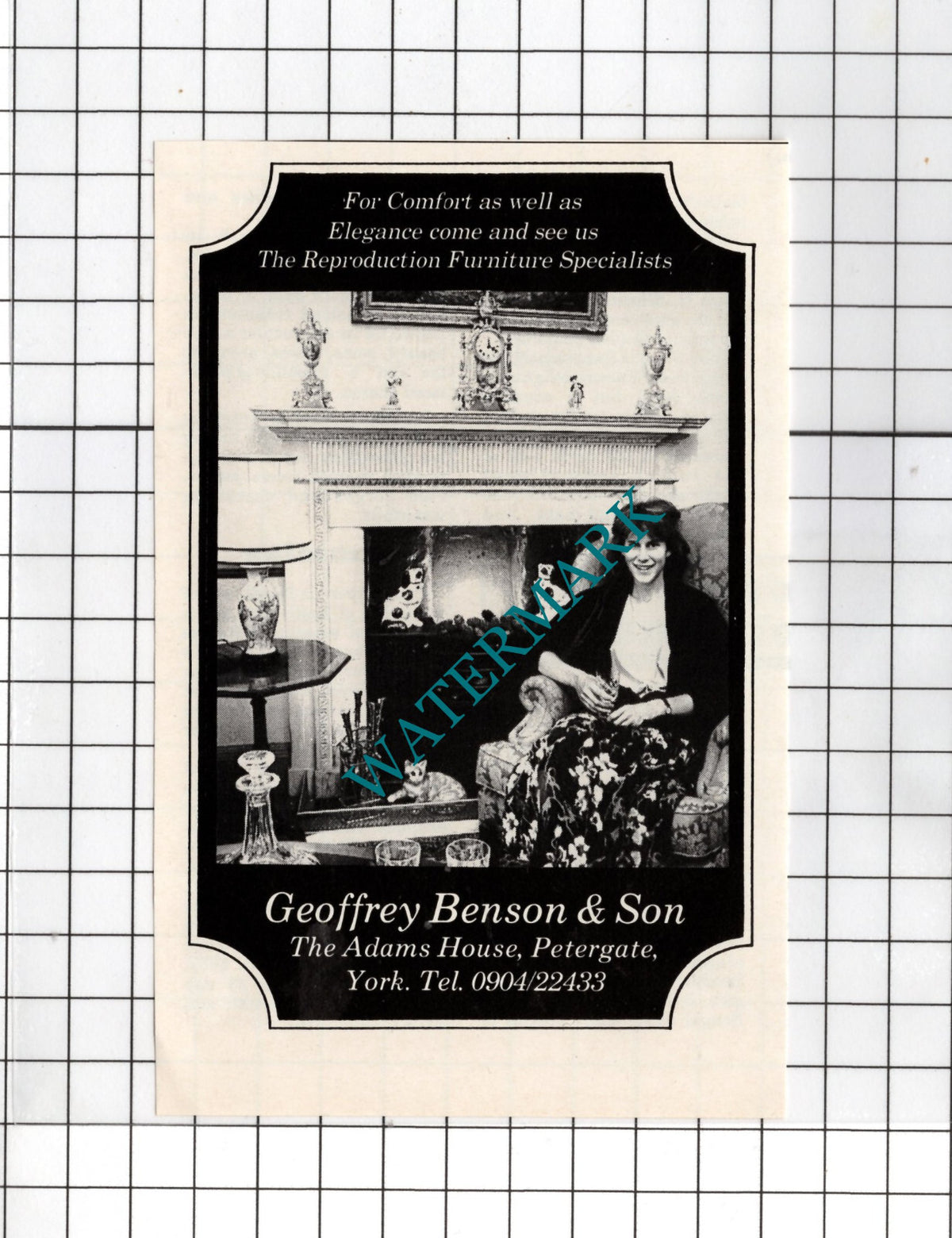 Geoffrey Benson & Son Petergate York - 1988 Small Advert