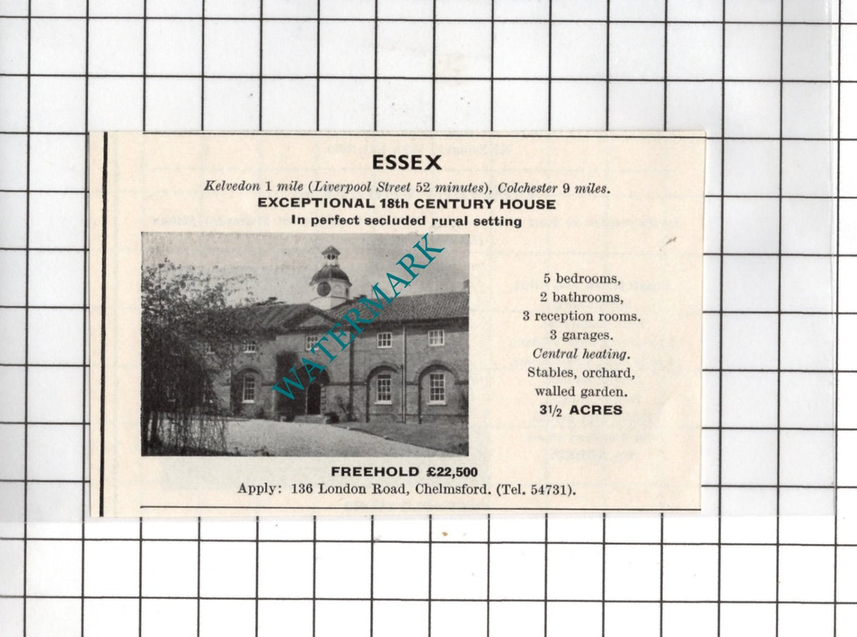 Kelvedon Essex - 1967 House Sale Advert - Small