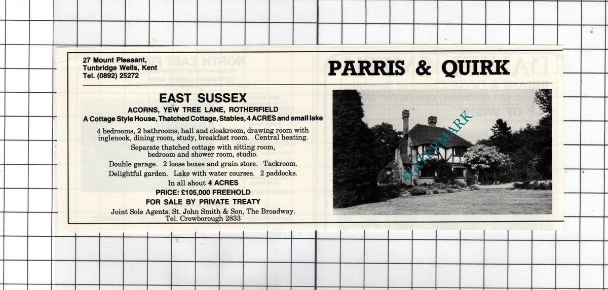 Acorns Yew Tree Lane Rotherfield Sussex - 1980 Small House Sale Advert