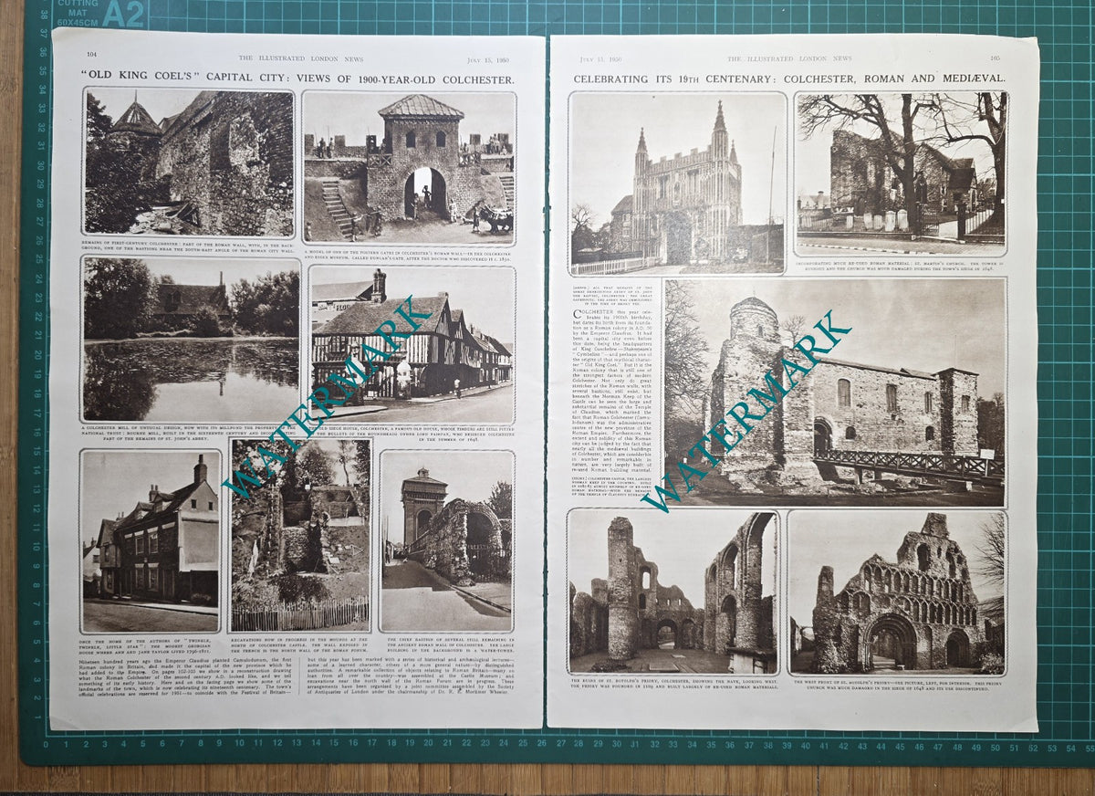 Roman Colchester Essex Alan Sorrell - 1950 Article