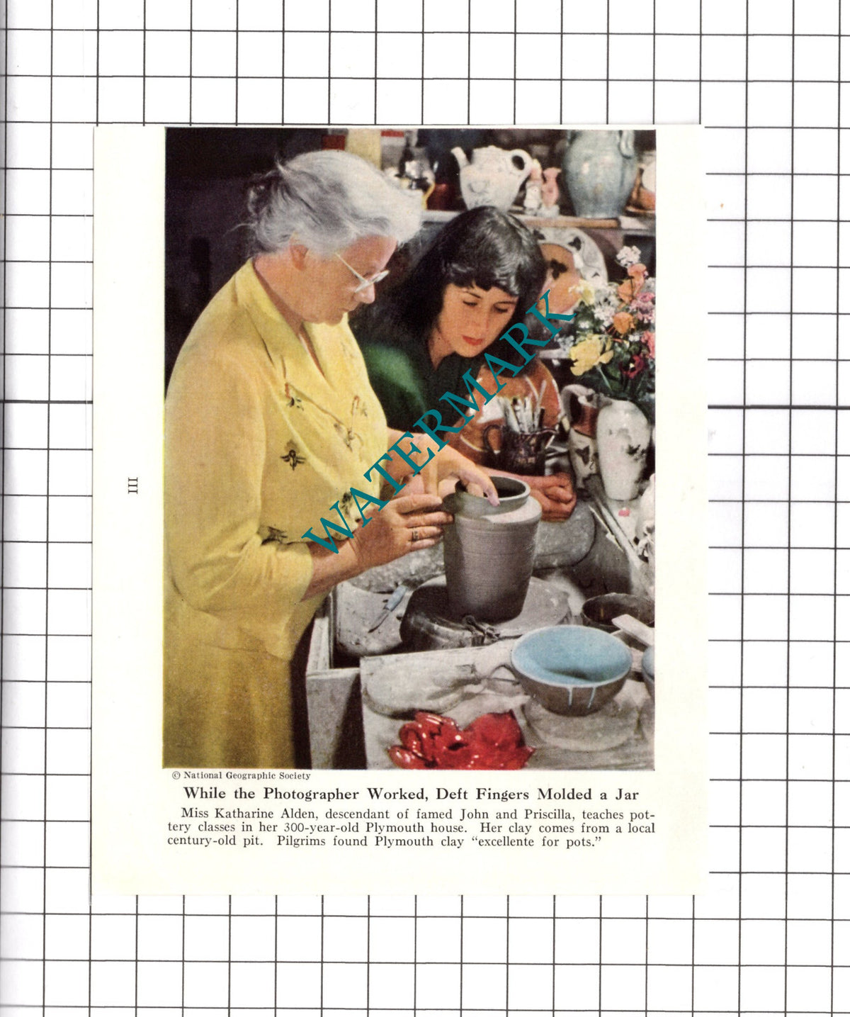 Miss Katharine Alden Plymouth America - 1947 Clipping