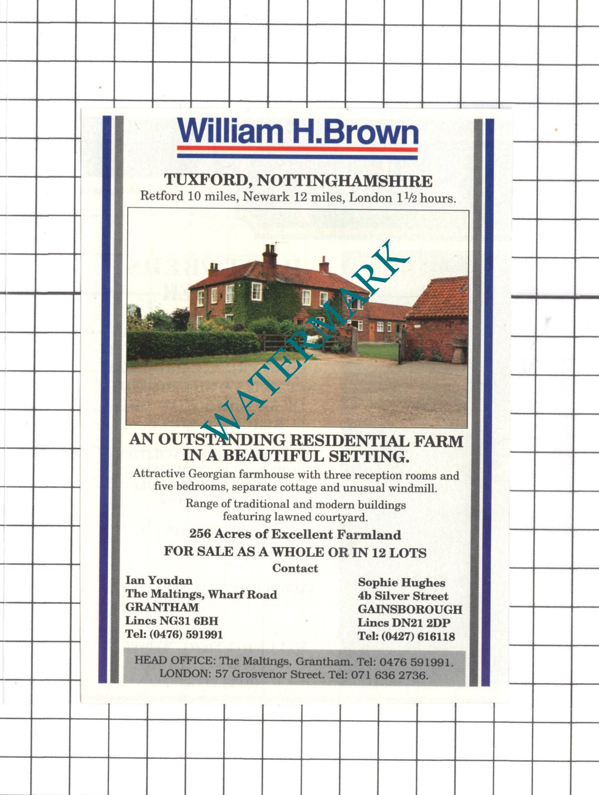 Tuxford Nottinghamshire House Sale Advert -1991 Clipping / Print