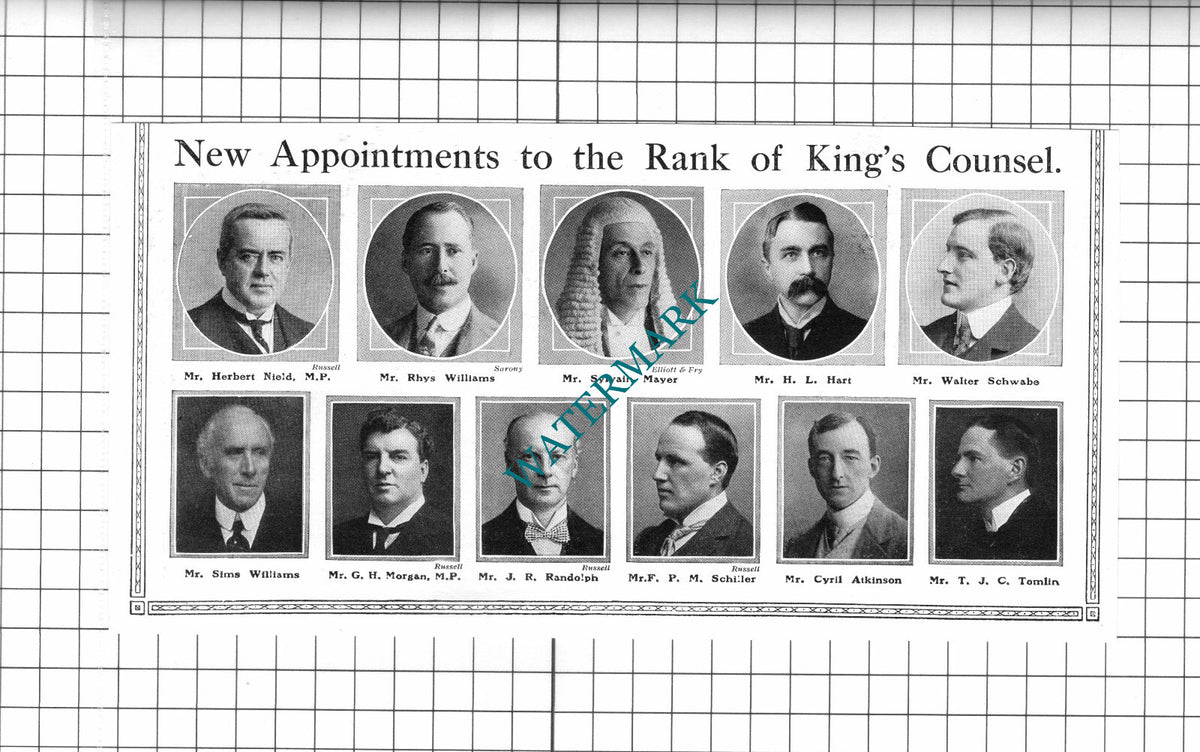 Herbert Nield Sylvain Mayer Sims Williams Cyril Atkinson Shwabe - 1913 Clipping