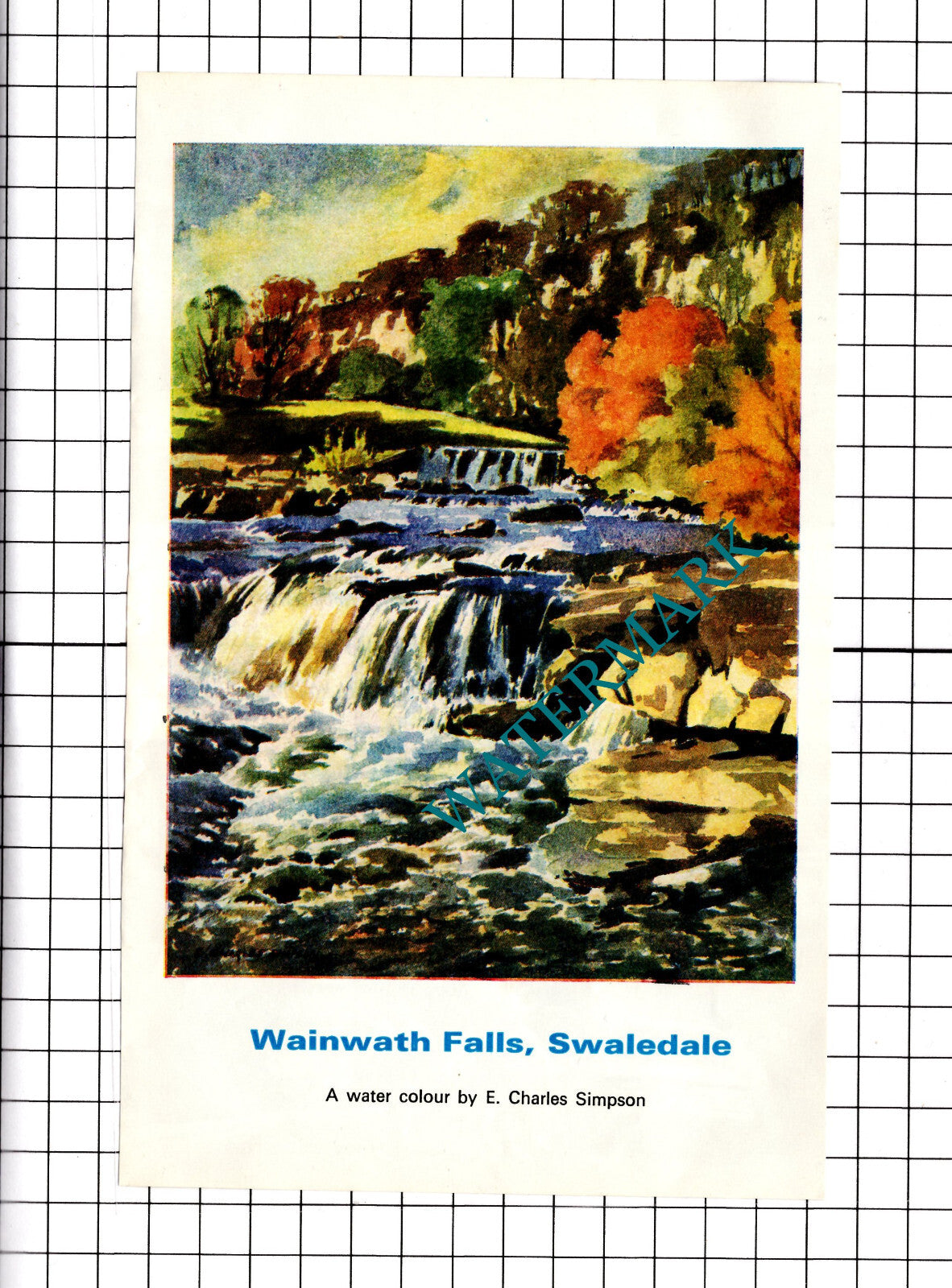 Wainwath Falls Swaledale - 1976 Clipping
