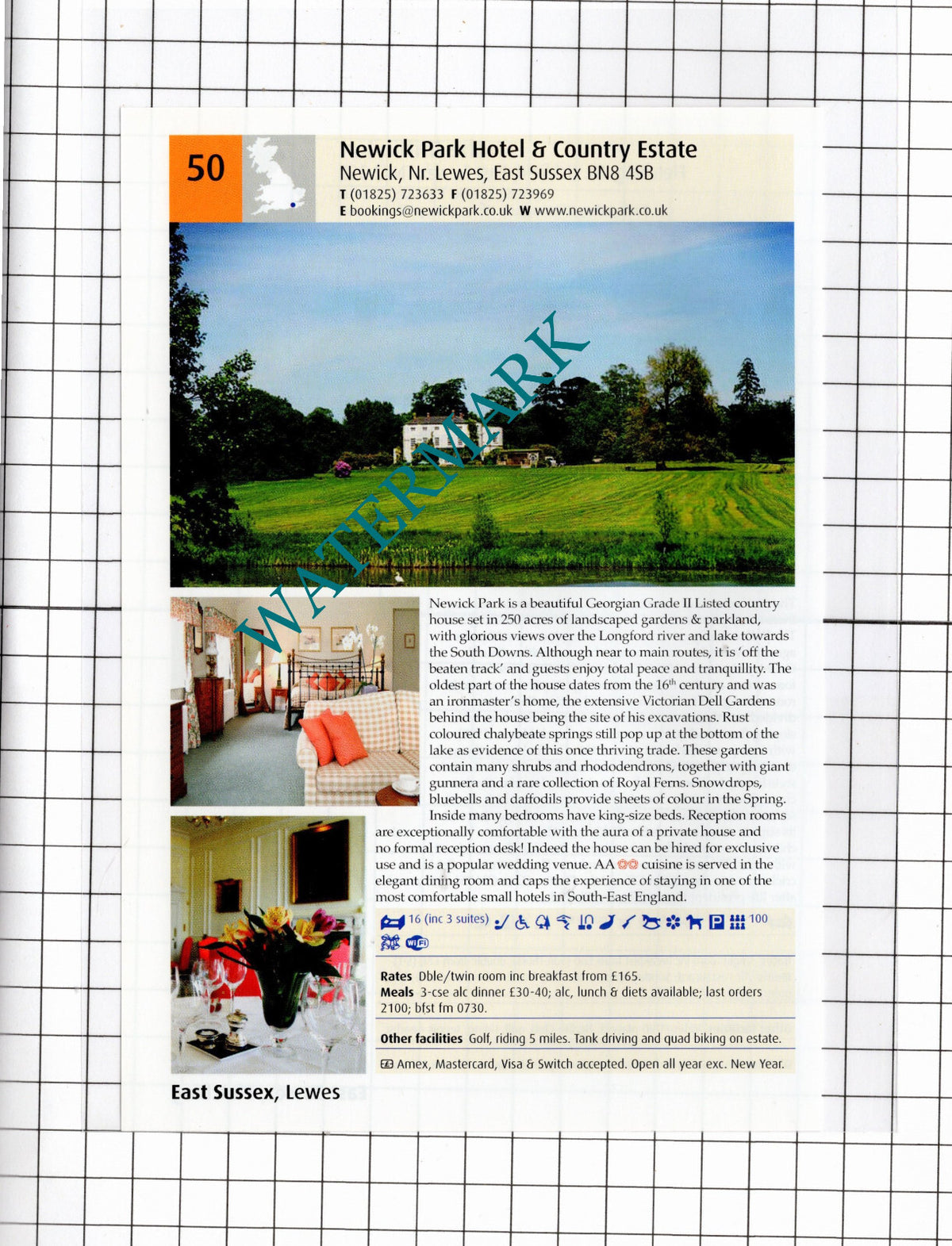 The Griffin Inn Fletching Sussex / Newick Park Hotel Newick Lewes - 2011 Advert