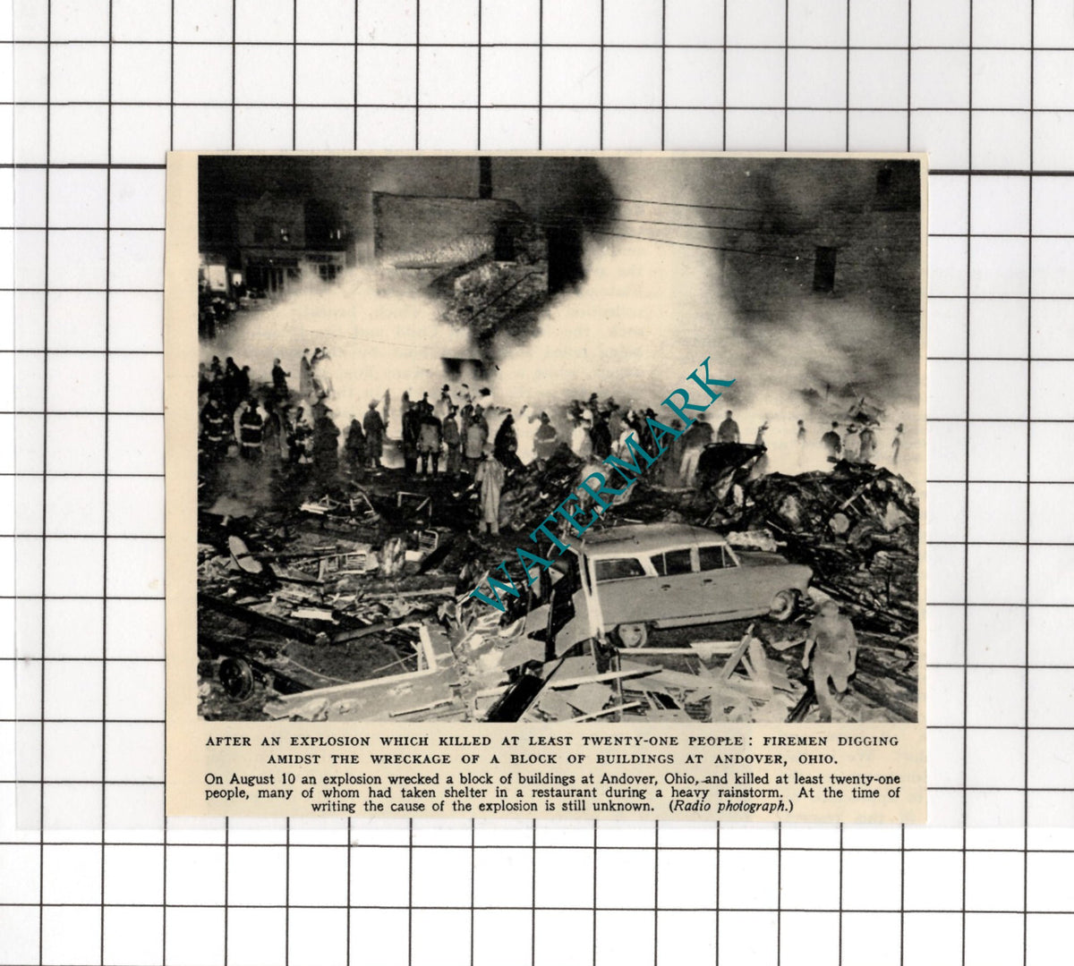 Andover Ohio USA Explosion - 1955 Small News Cutting