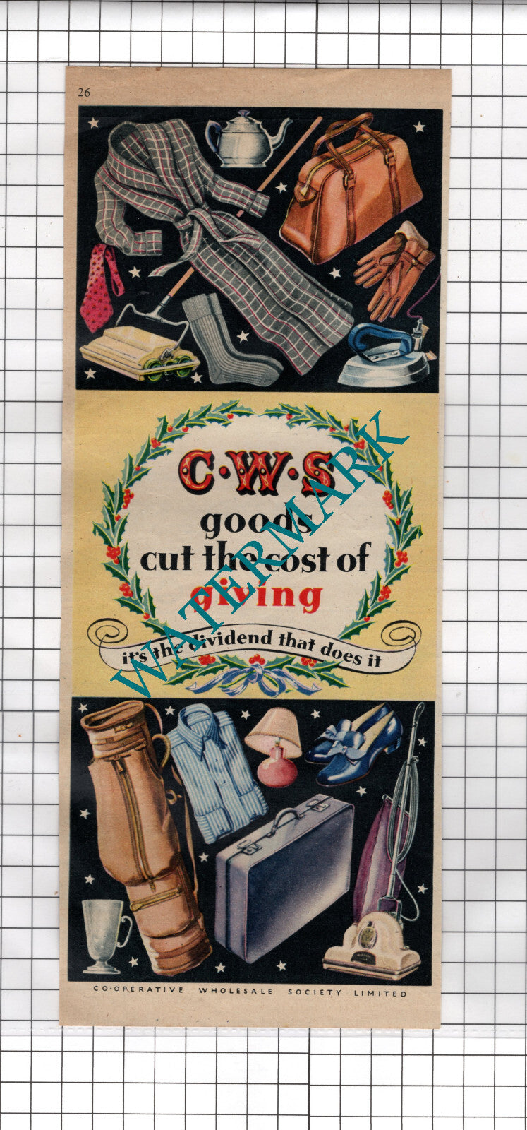 CWS Co-operative Wholesale Society Ltd Co-op Dividend - 1948 ADVERT
