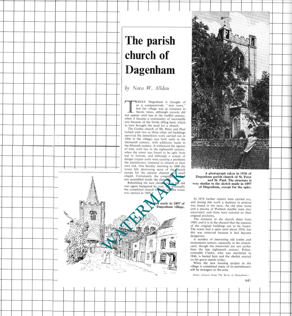 Dagenham Essex Church - 1967 Clipping / Print