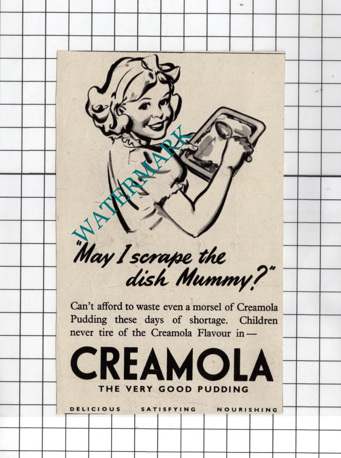Creamola Pudding Advert - 1948 Small ADVERT