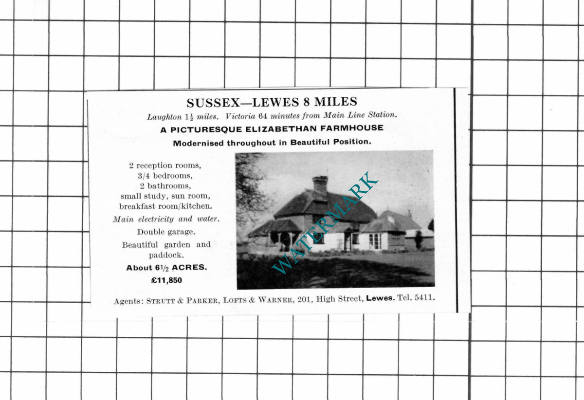 Laughton Sussex SMALL House Sale Advert - 1967 Clipping