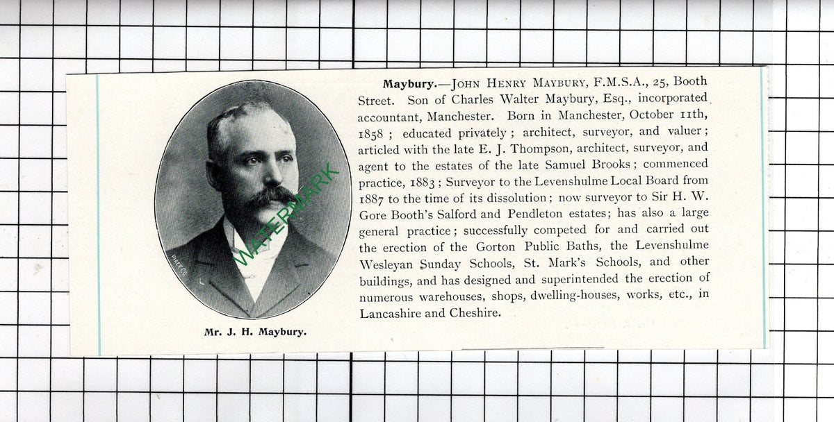 Thomas Muirhead Dunham St Anne's / John Henry Maybury Manchester c.1905 Clipping