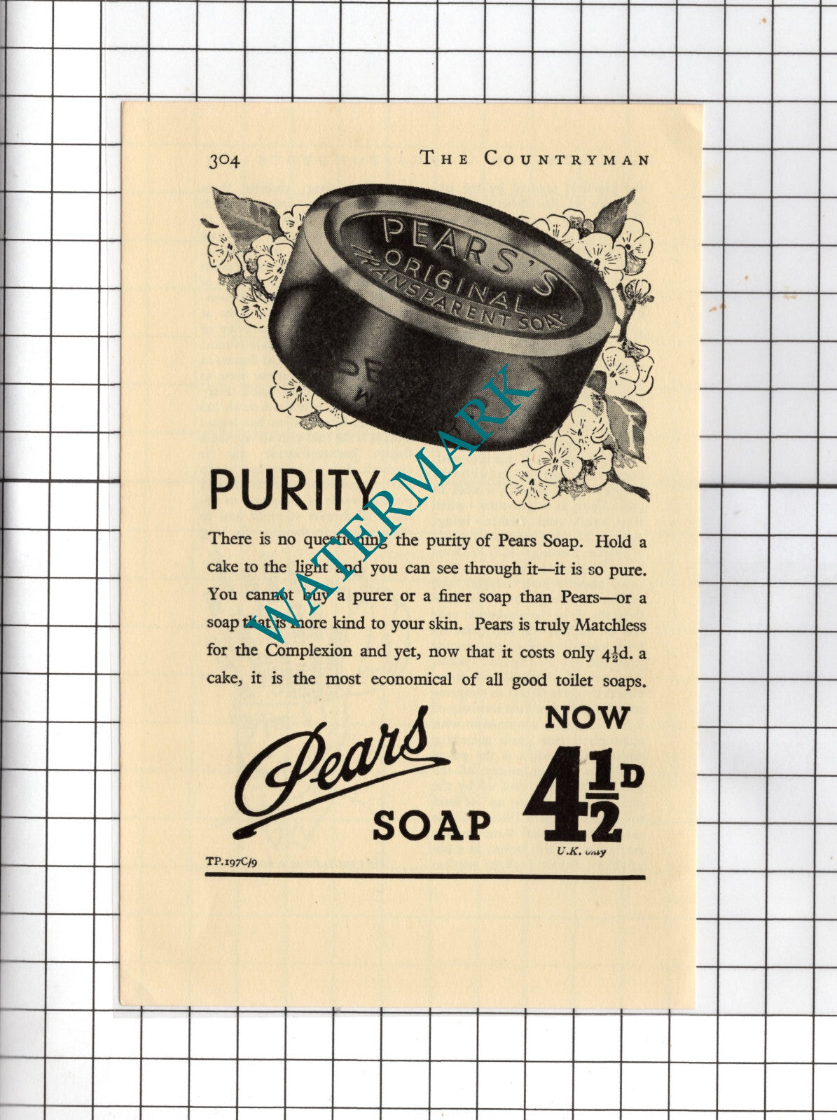 Pears Soap - 1938 Small Advert