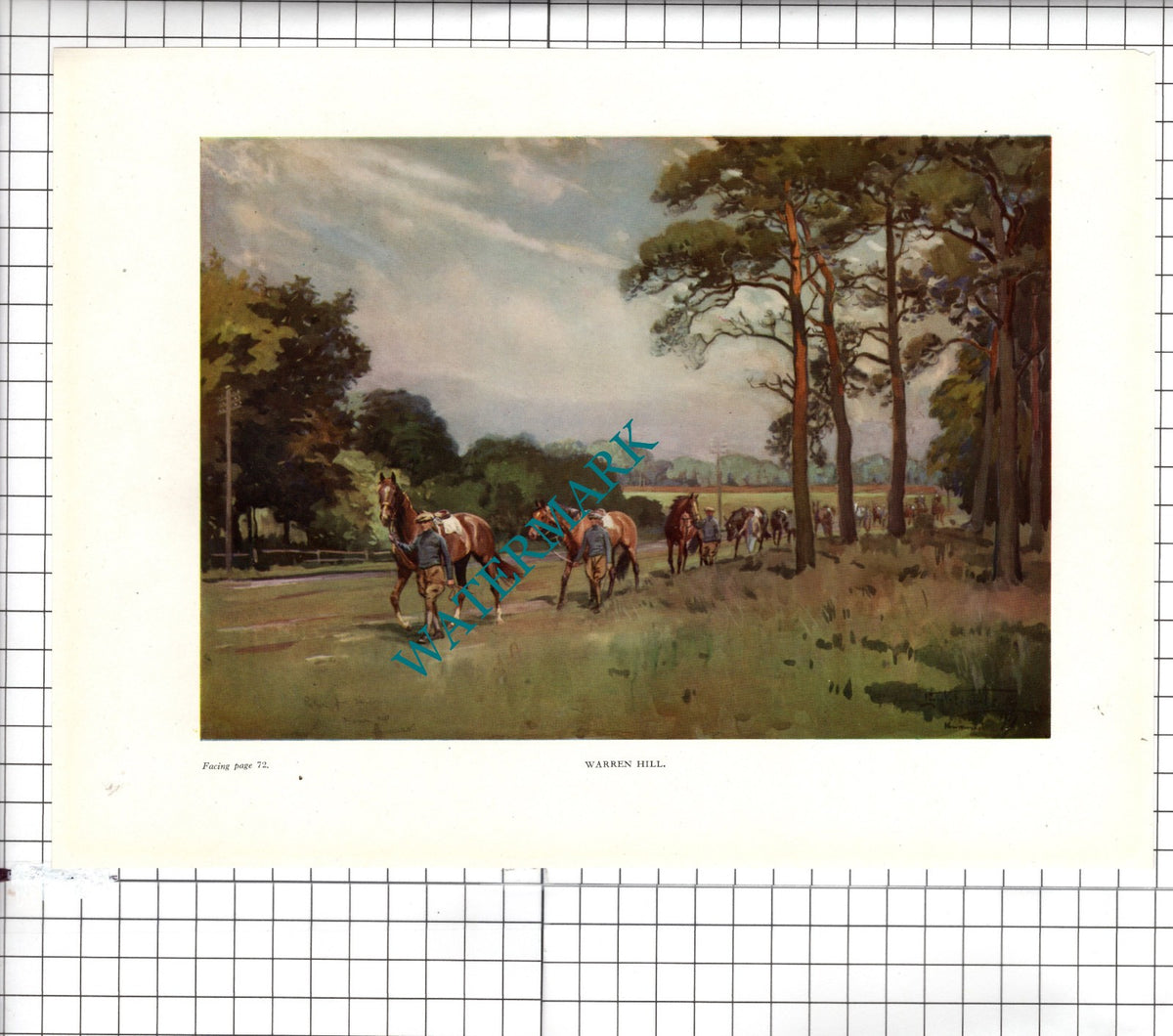 Warren Hill Newmarket Racehorses Horse Racing - 1945 Print