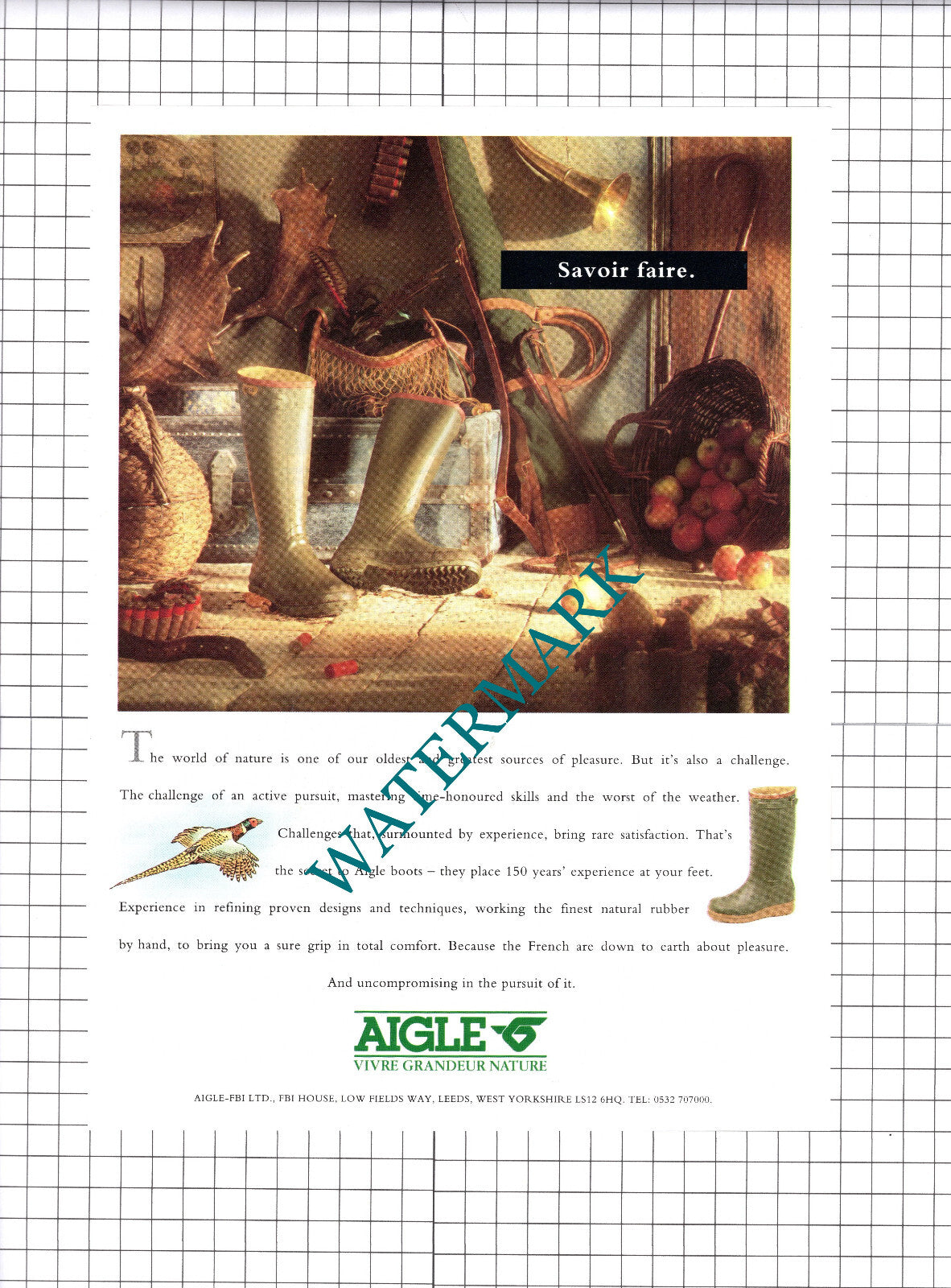 Aigle Ltd Leeds Advert - 1991 Clipping / Print