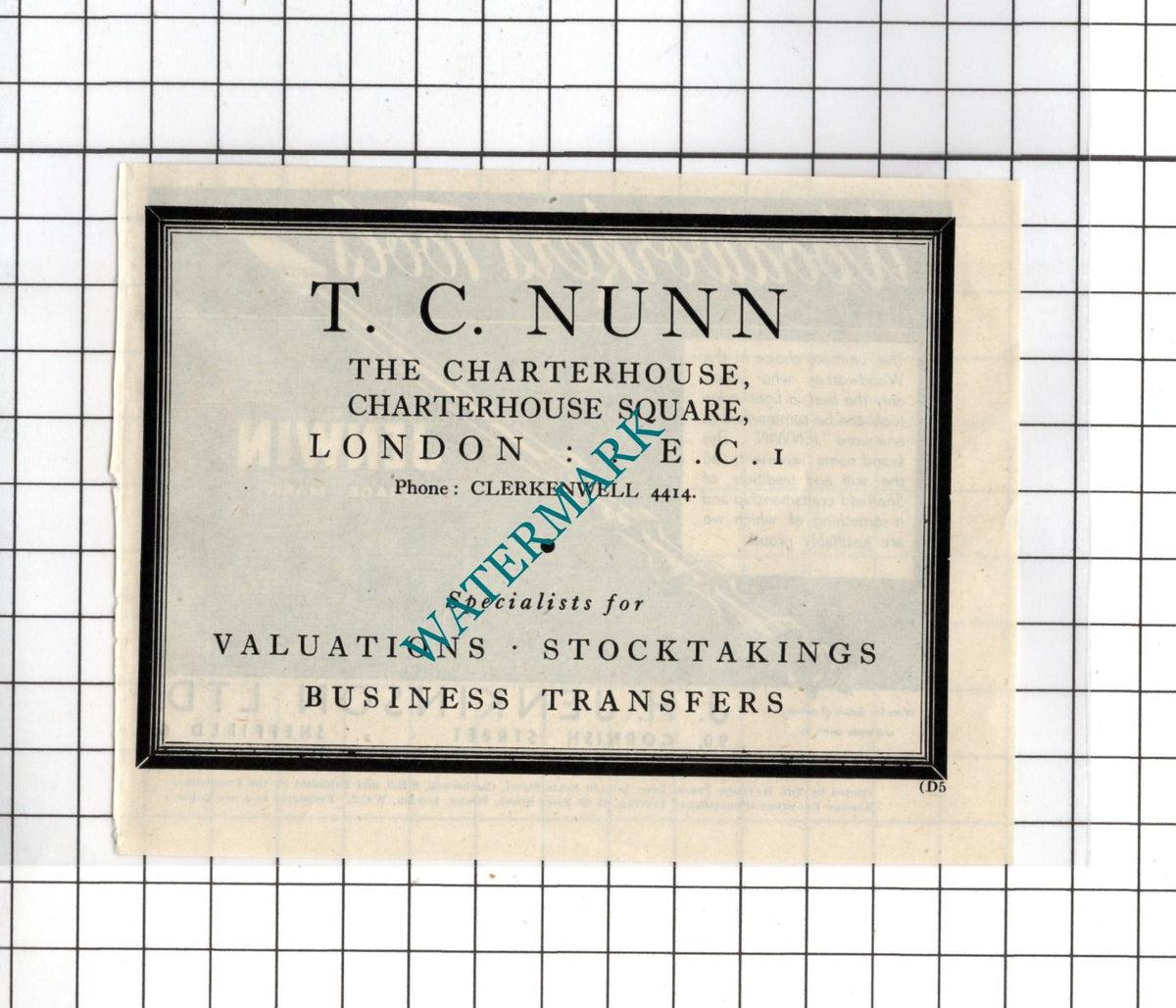 J H Jenkinson Ltd Sheffield / T C Nunn London - 1948 Small Advert