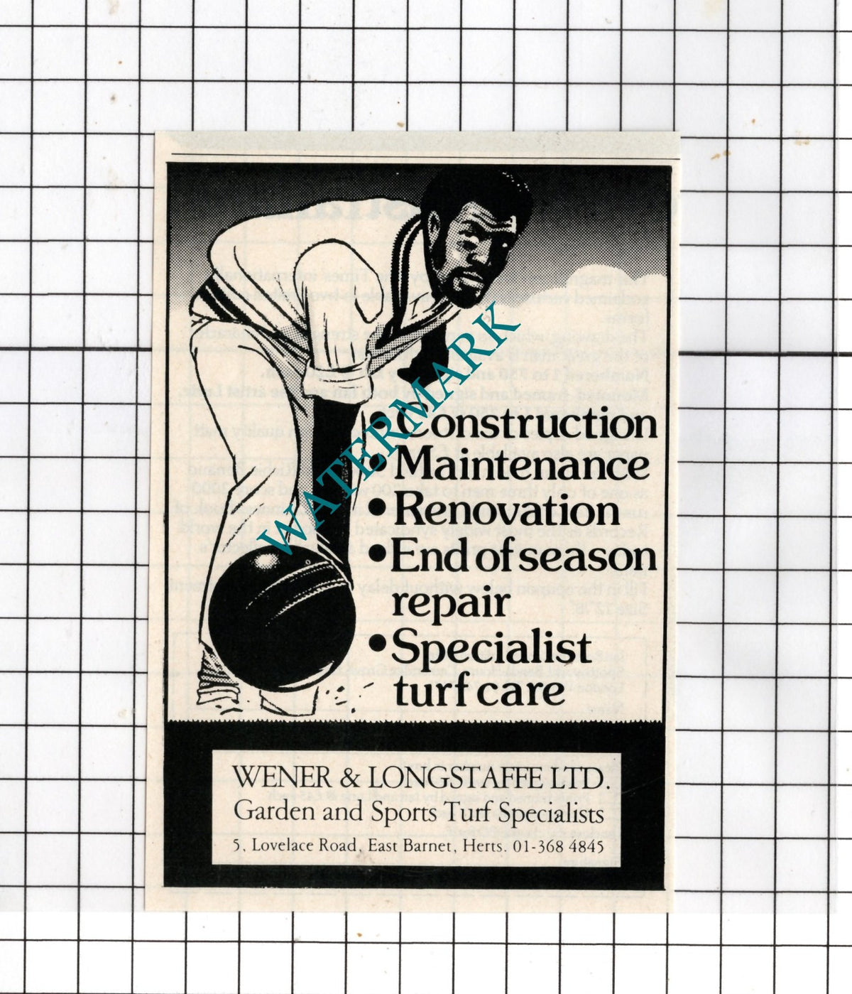 Wener & Longstaffe Ltd East Barnet Hertfordshire Cricket - 1982 Small Advert