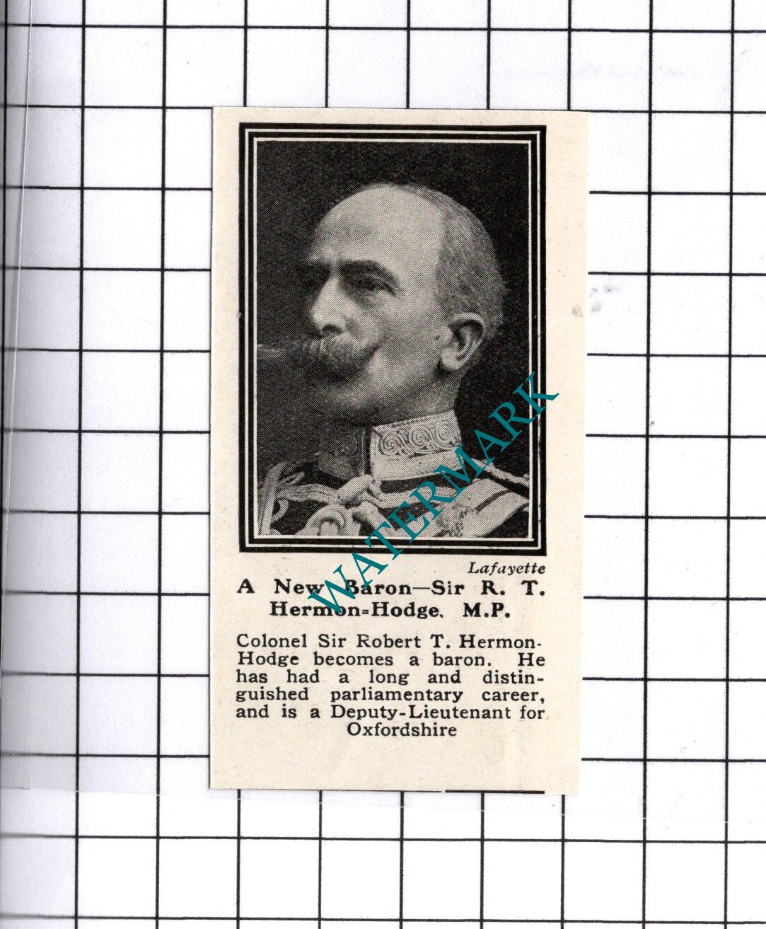 Sir Robert T Hermon-Hodge - 1919 SMALL Clipping
