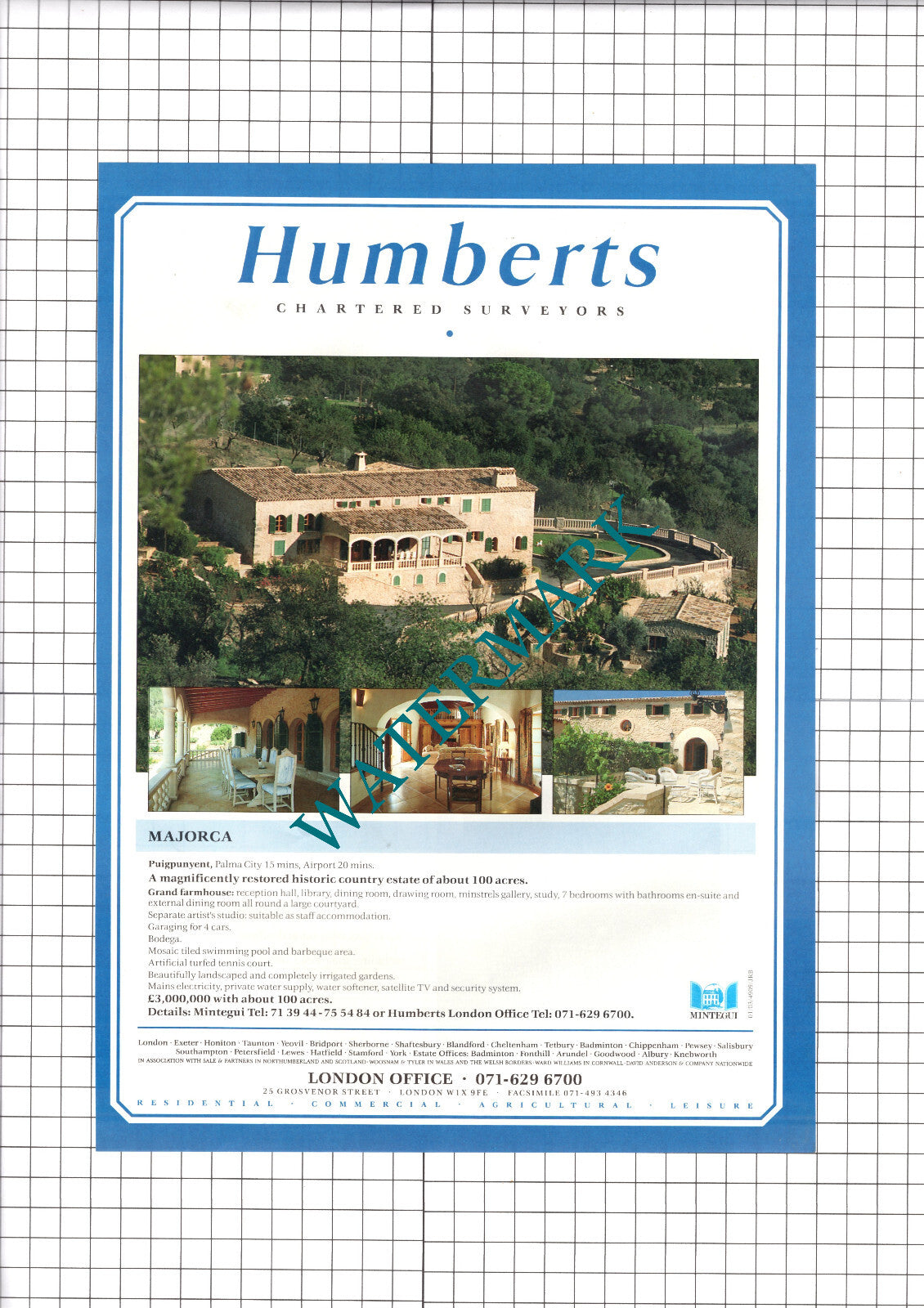 Puigpunyent Majorca Spain House Sale Advert - 1990 Clipping / Print