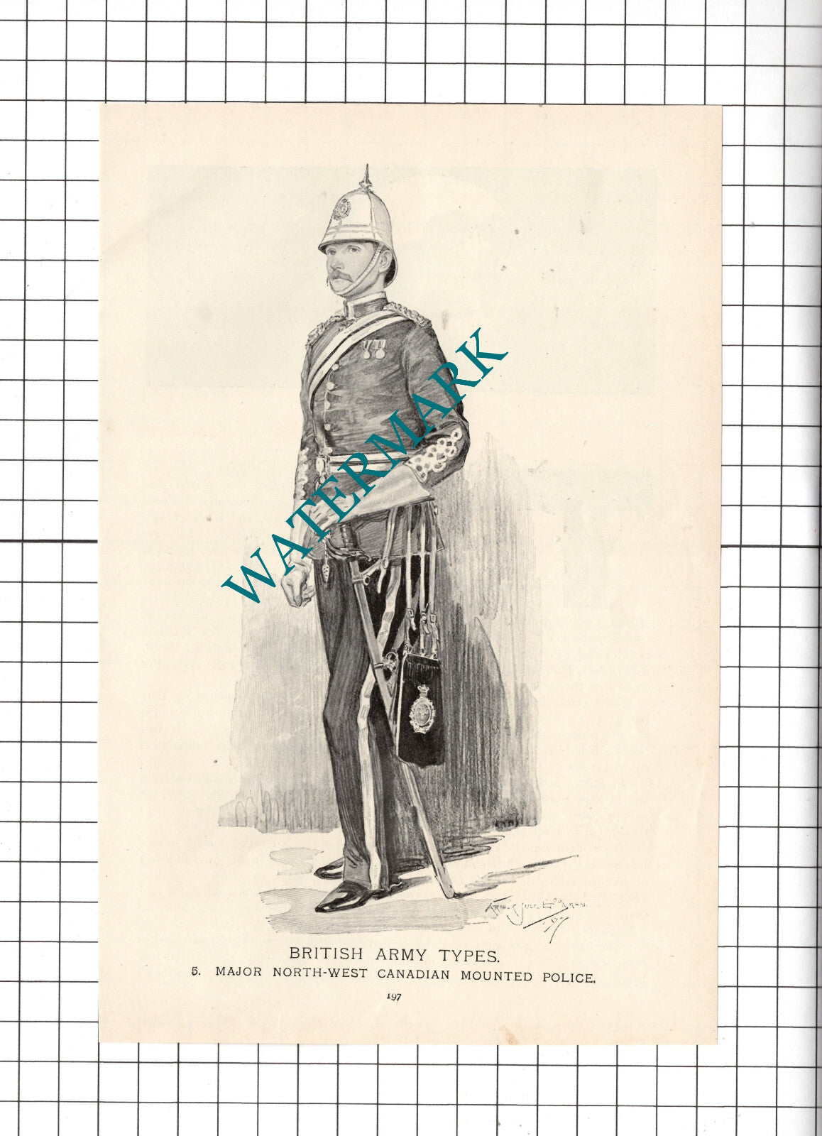 Major Canadian Mounted Police British Army Arthur Jule Goodman - 1897 Cutting