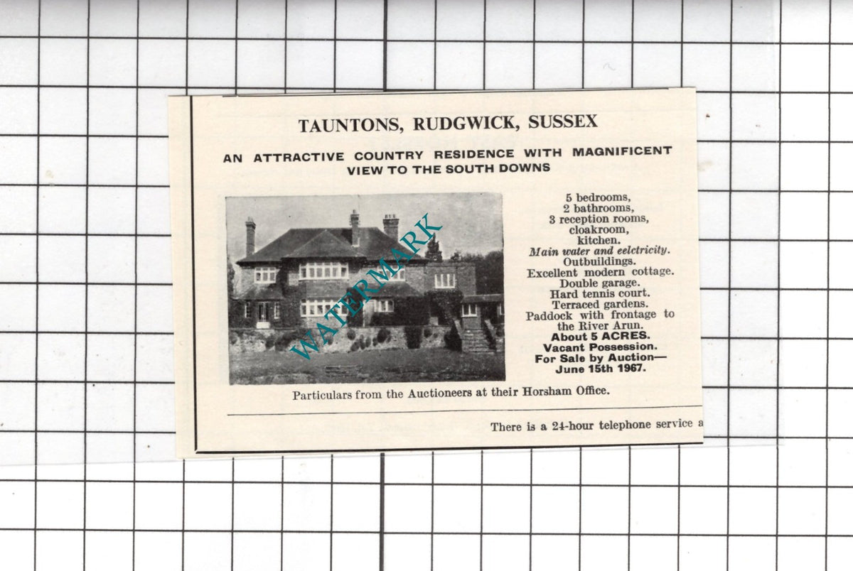 Tauntons Rudgwick Sussex - 1967 SMALL House Advert