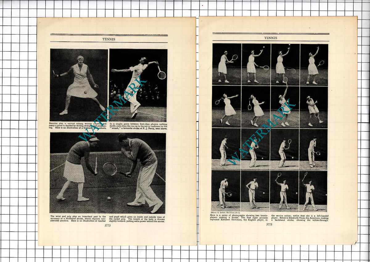 Tennis Sport - c.1930's Article