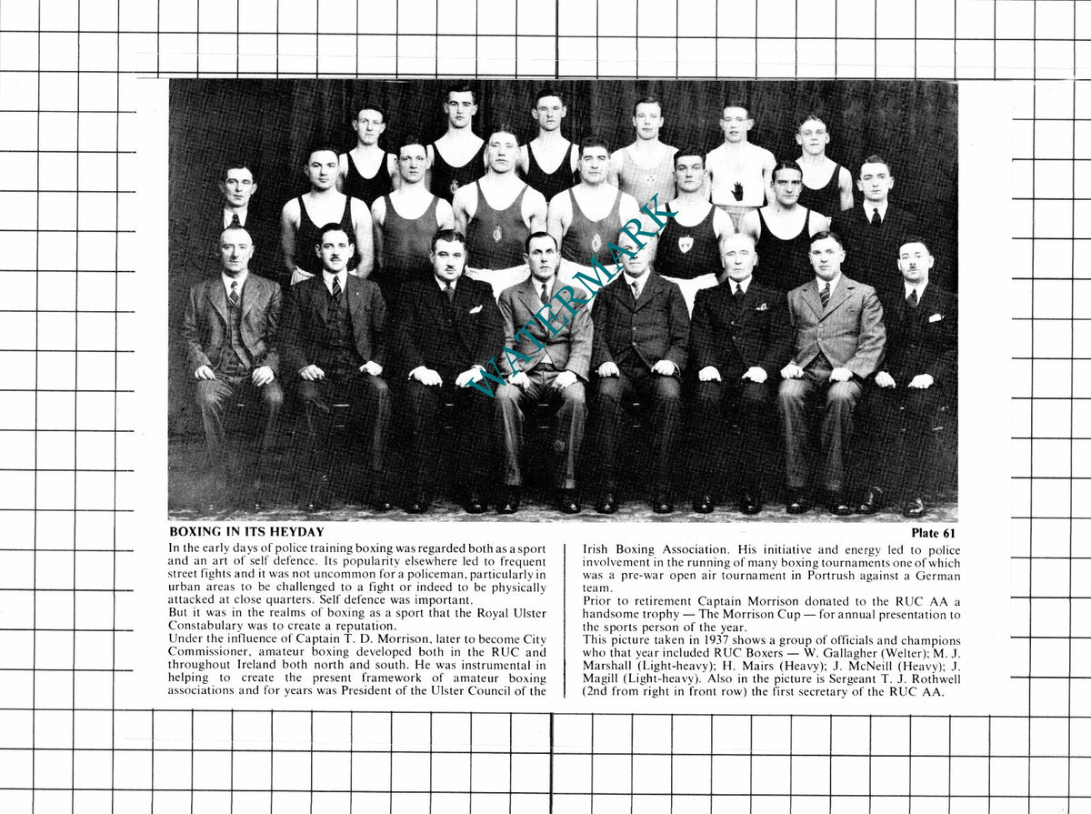 W Gallagher Mairs McNeill Sergeant Rothwell RUC Boxing - 1980s Clipping