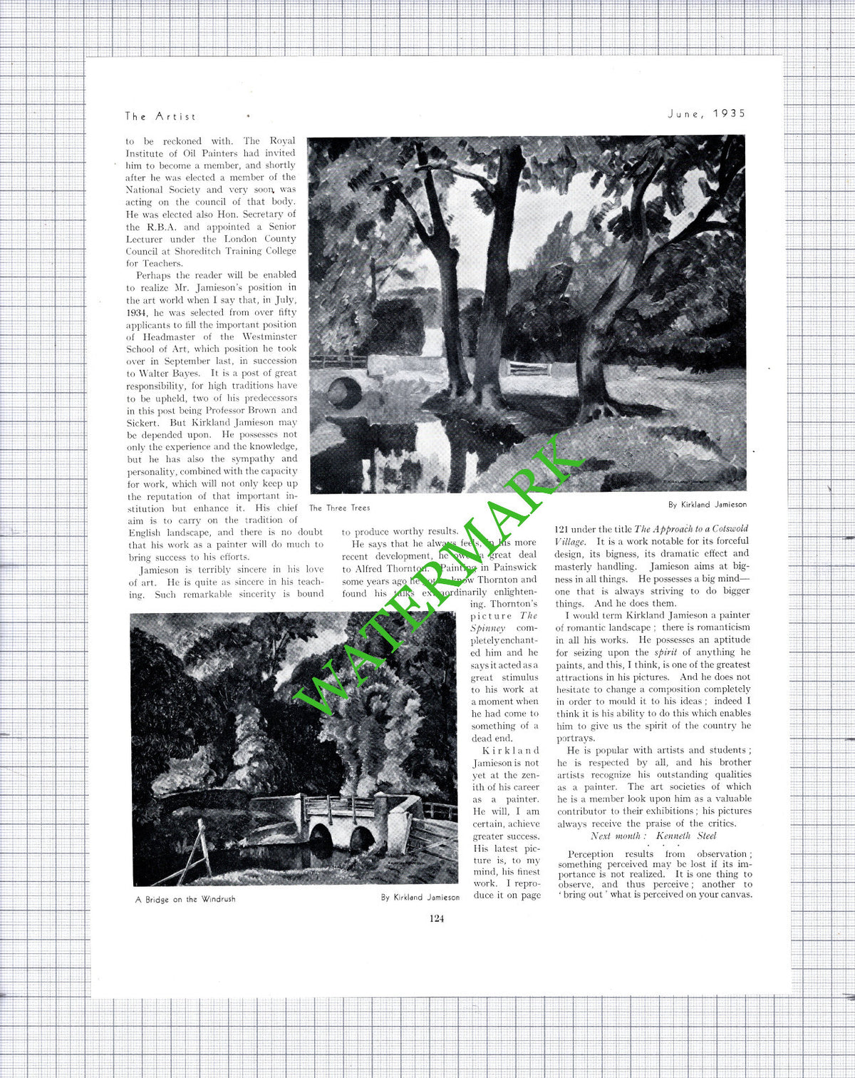 Kirkland Jamieson Artist - 1935 Article